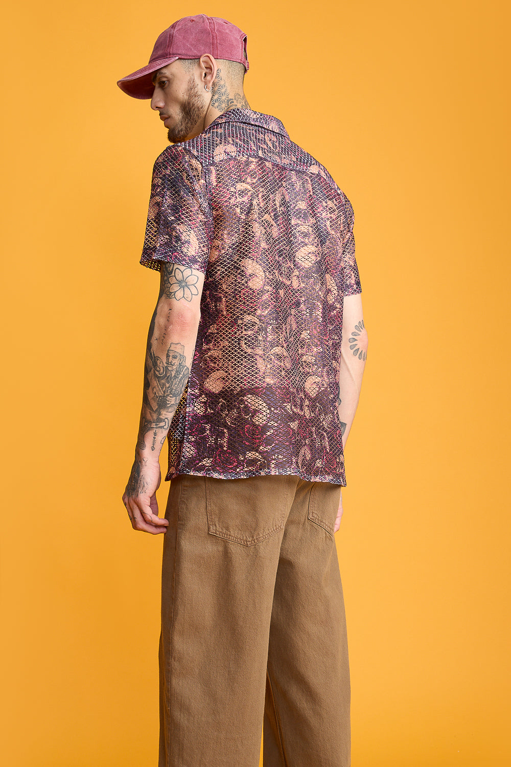 Skull Face Men's Mesh Shirt