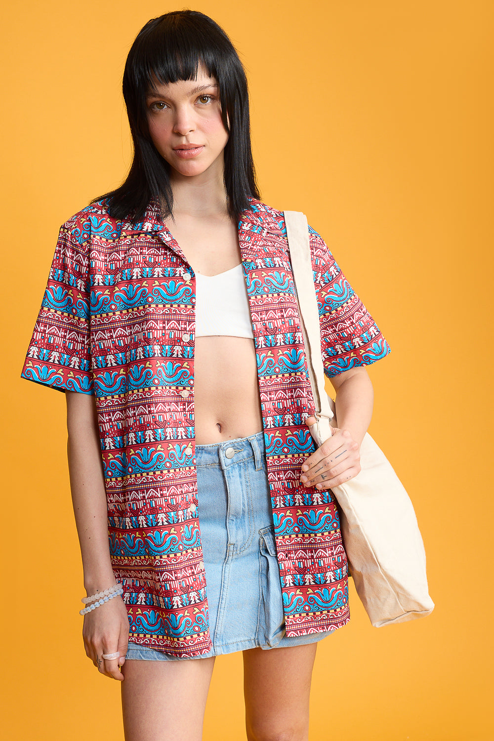 Red Motifs Women's Resort Shirt