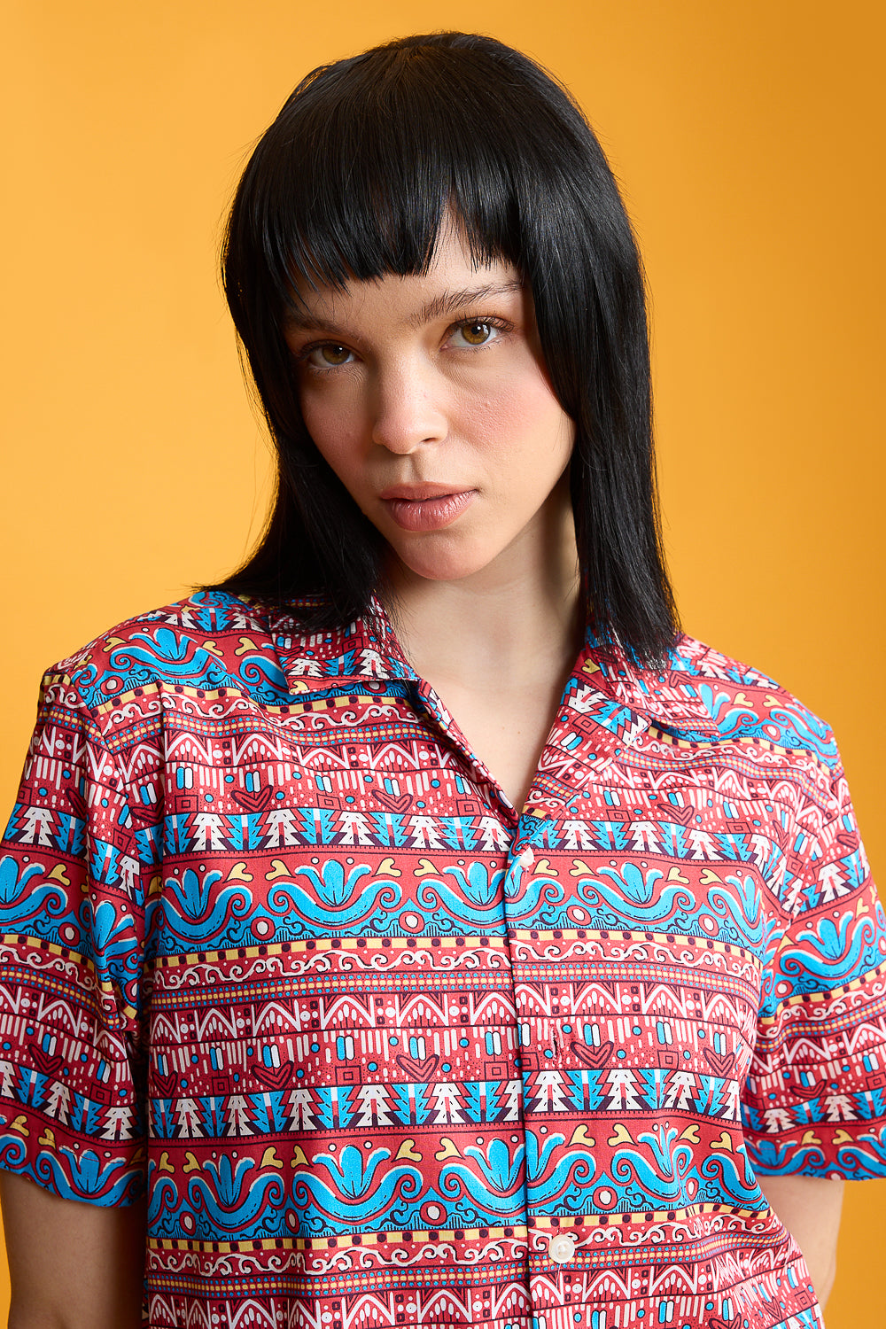 Red Motifs Women's Resort Shirt
