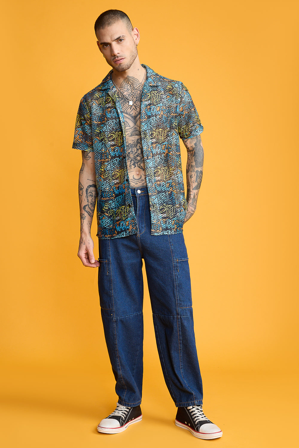 Street Style Men's Mesh Shirt