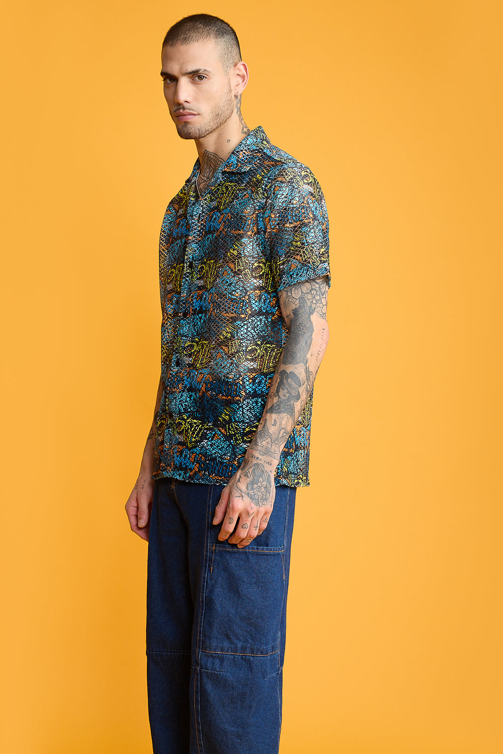 Street Style Men's Mesh Shirt