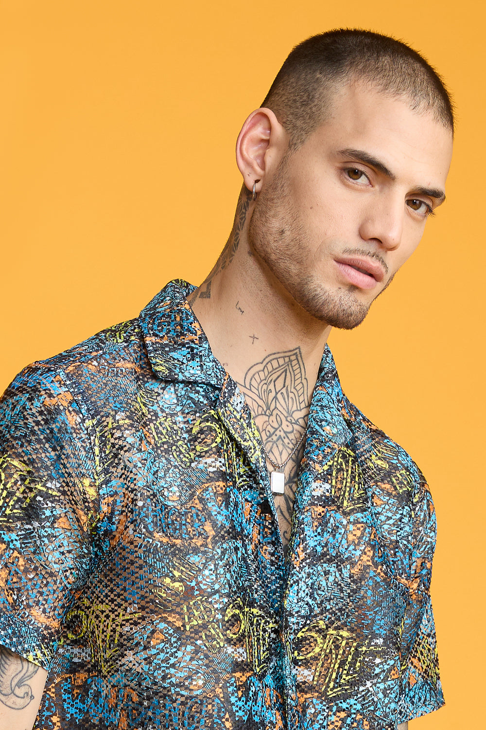 Street Style Men's Mesh Shirt