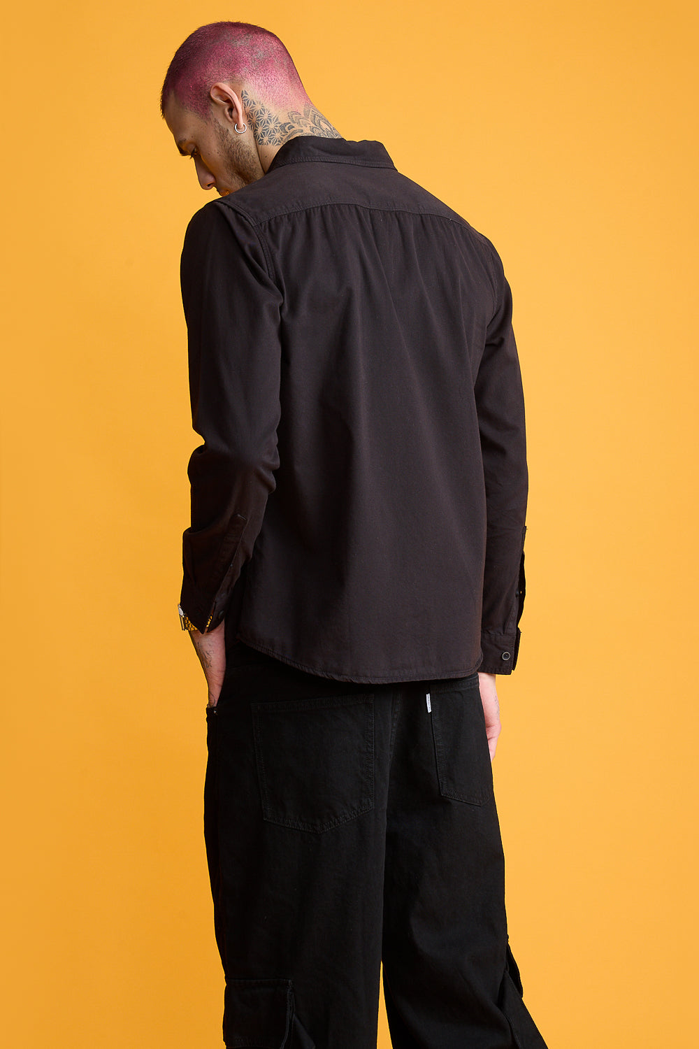 Easy Twill Black Men's Regular Fit Shirt
