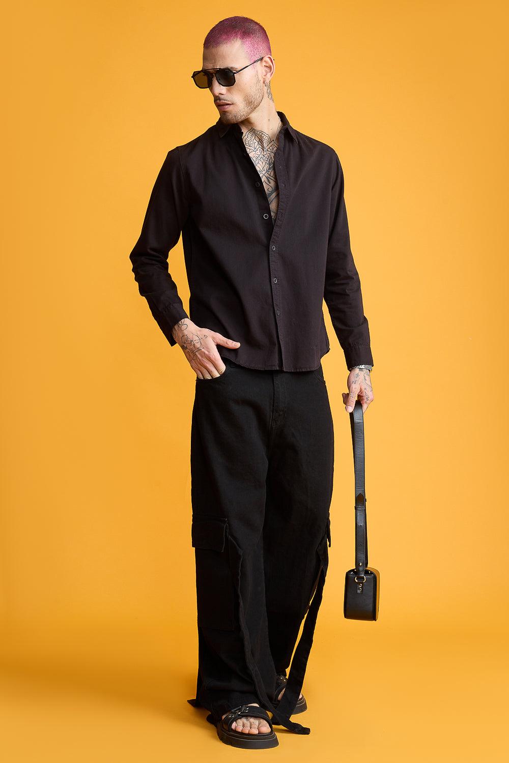 Easy Twill Black Men's Regular Fit Shirt