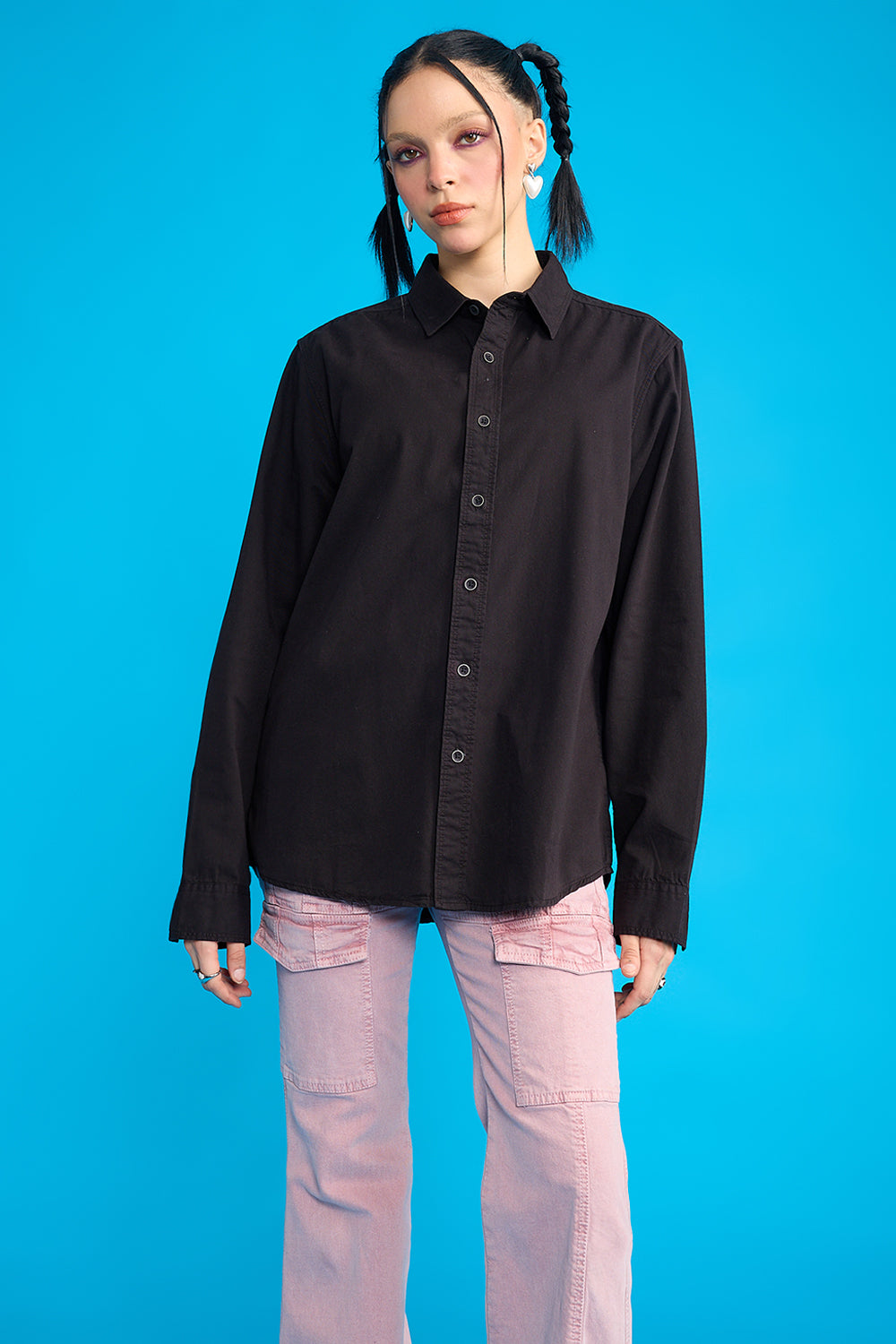 Easy Twill Black Women's Regular Fit Shirt