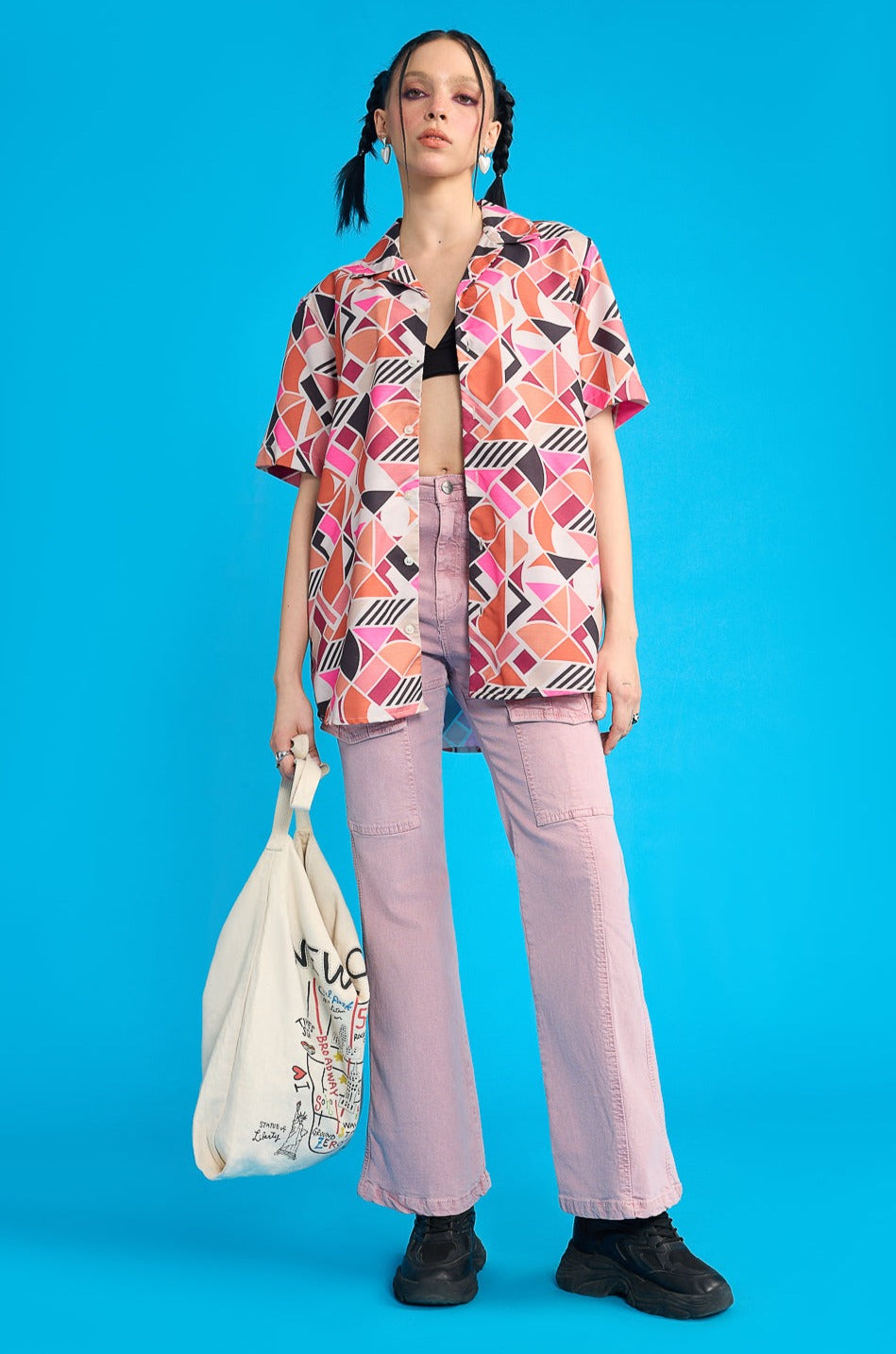 Geometric Print Women's Resort Shirt