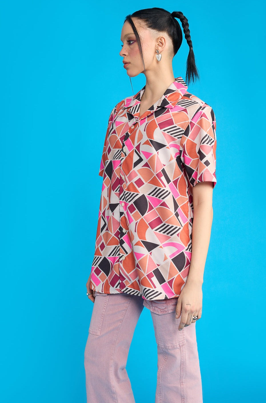 Geometric Print Women's Resort Shirt