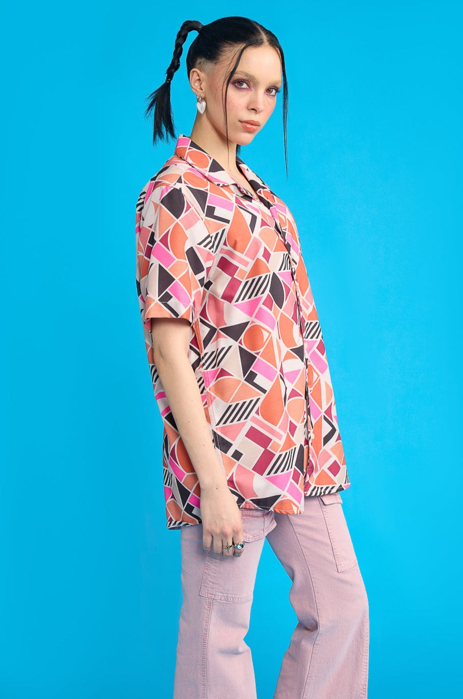 Geometric Print Women's Resort Shirt