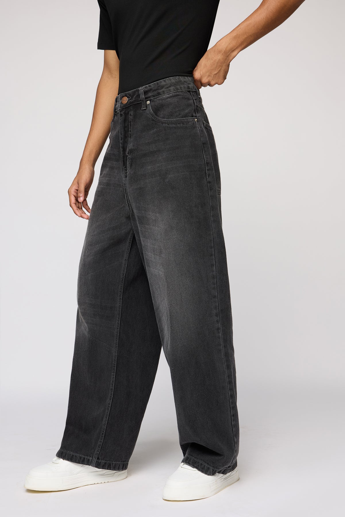 Ink Wash Faded Men's Baggy Straight Jeans