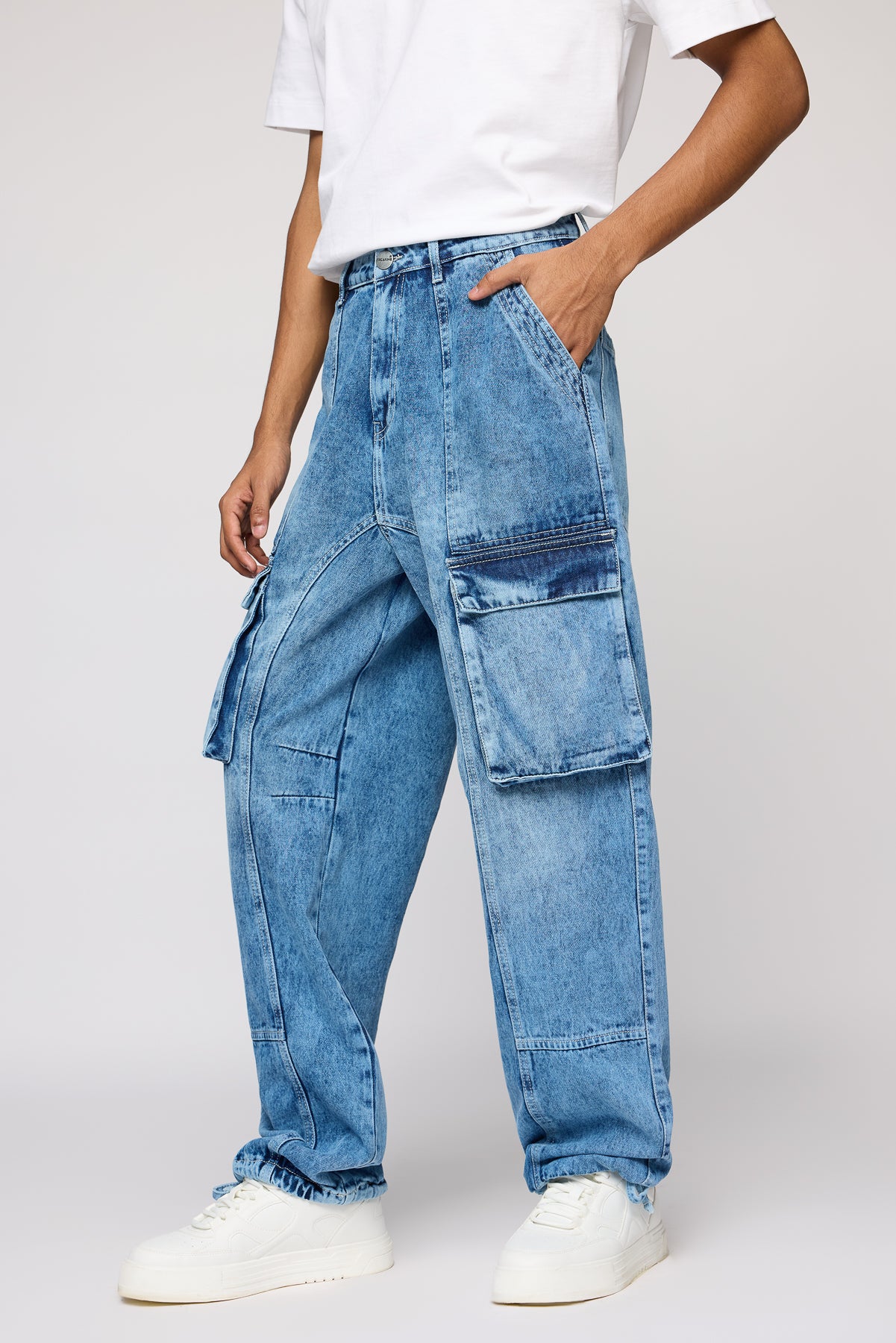 Vanguard Blue Men's Utility Cargo Jeans