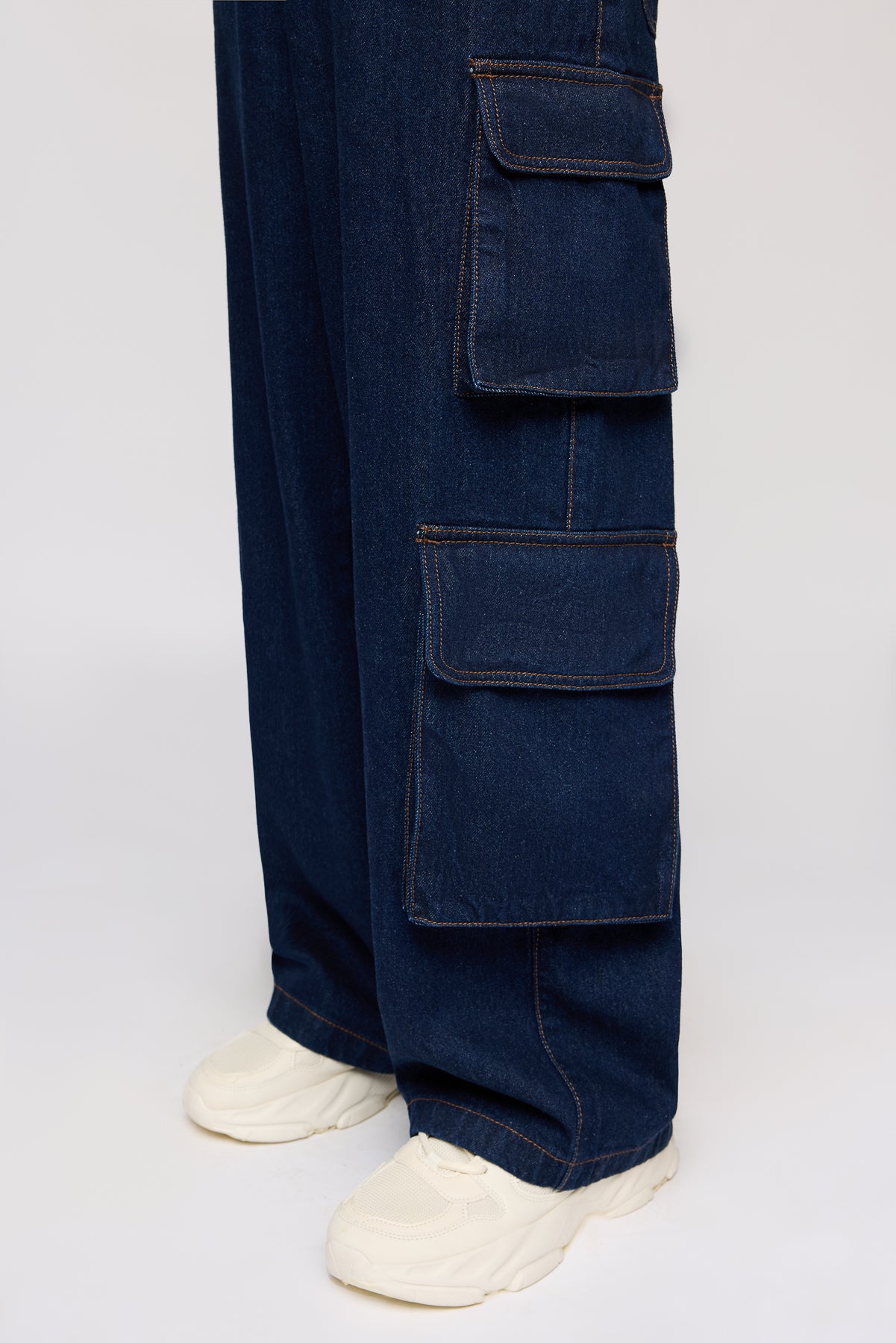 Valor Blue Men's Wide Cargo Jeans