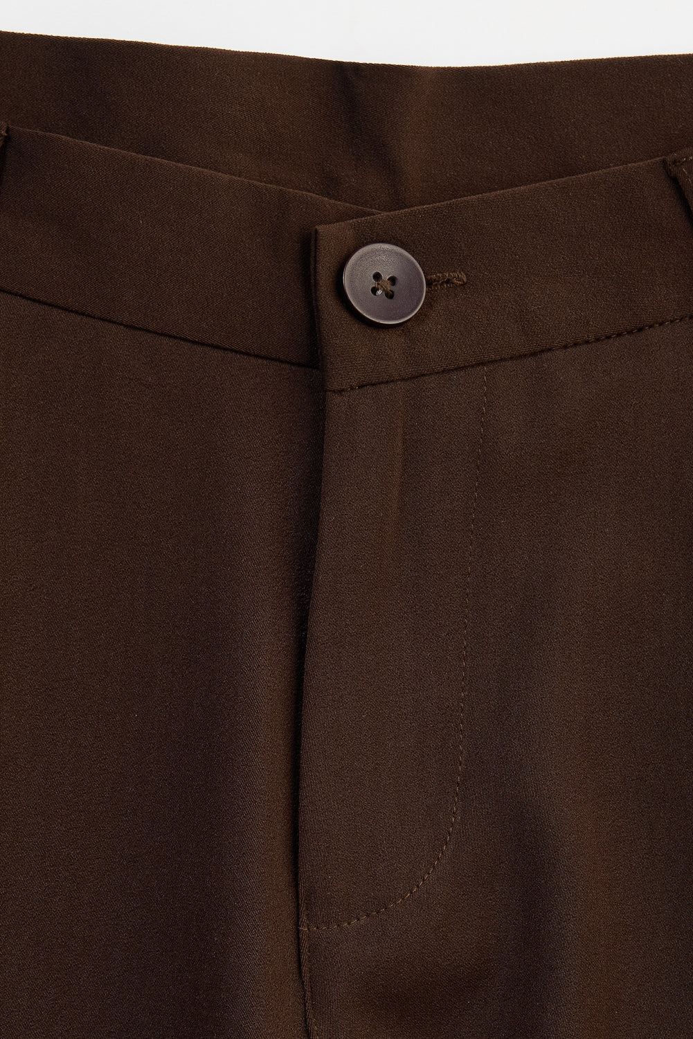 Dark Brown Double Pleated Women's Straight Korean Pants