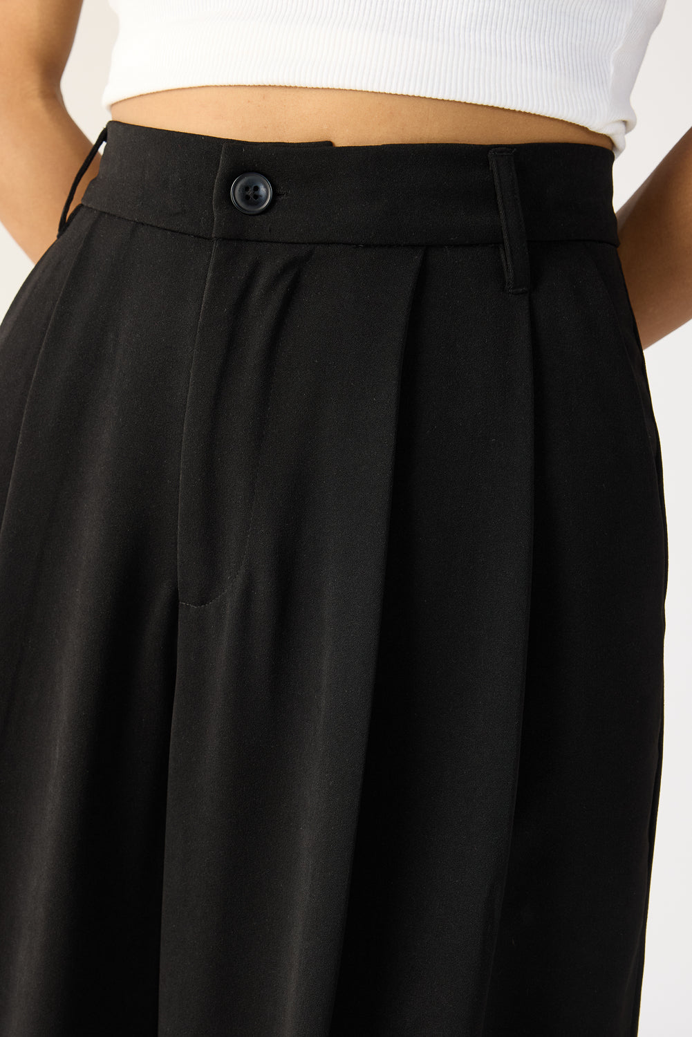 Silken Black Women's Baggy Wide Korean Pants