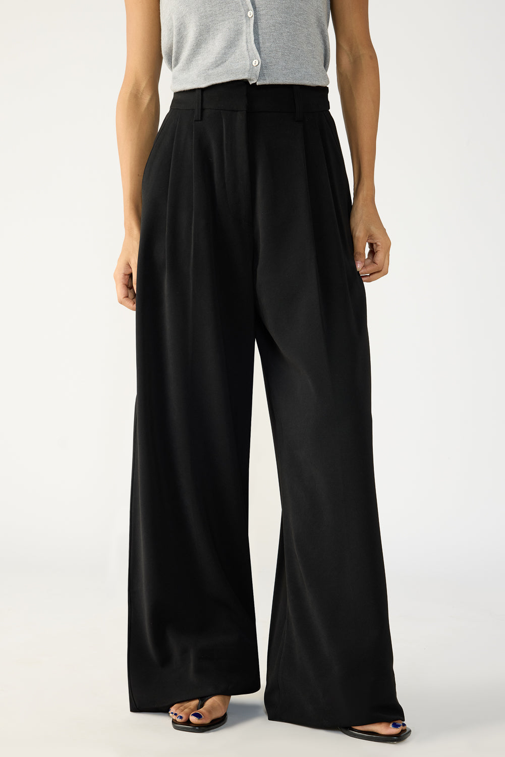 Still Black Adjustable Women's Wide Korean Pants