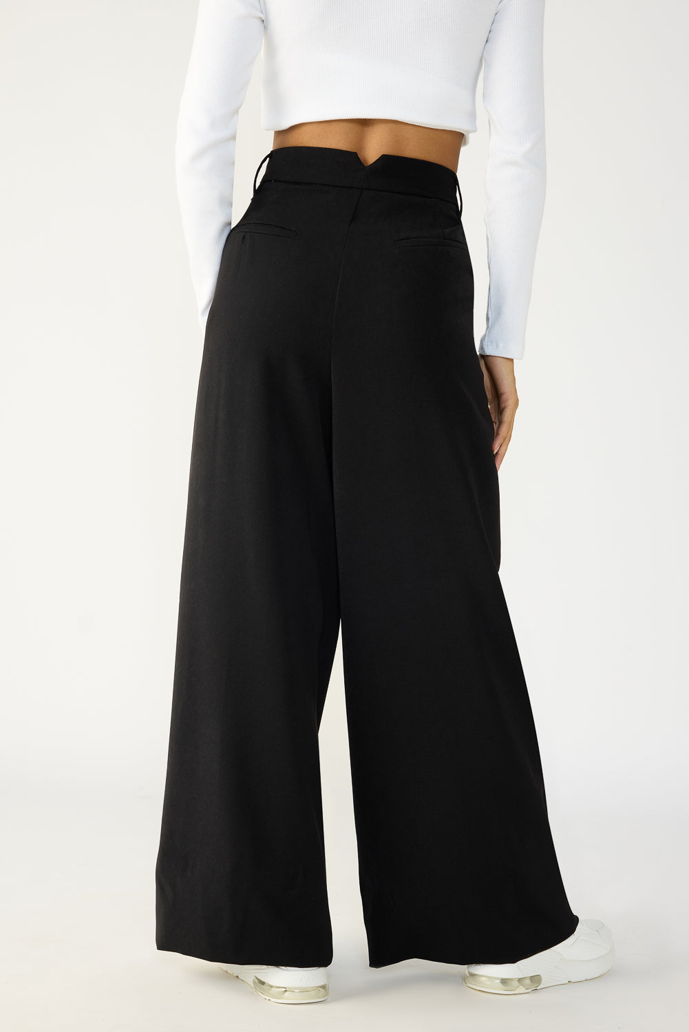 Black Women's Baggy Wide Formal Korean Pants