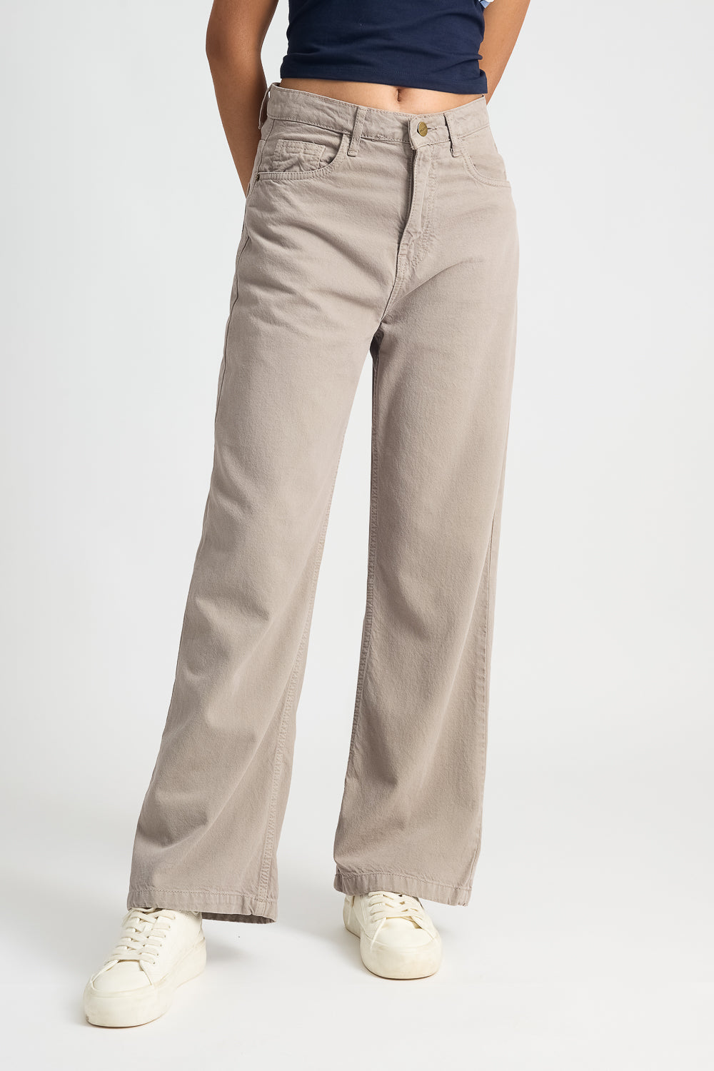 Ash Grey Women's Wide Leg Jeans