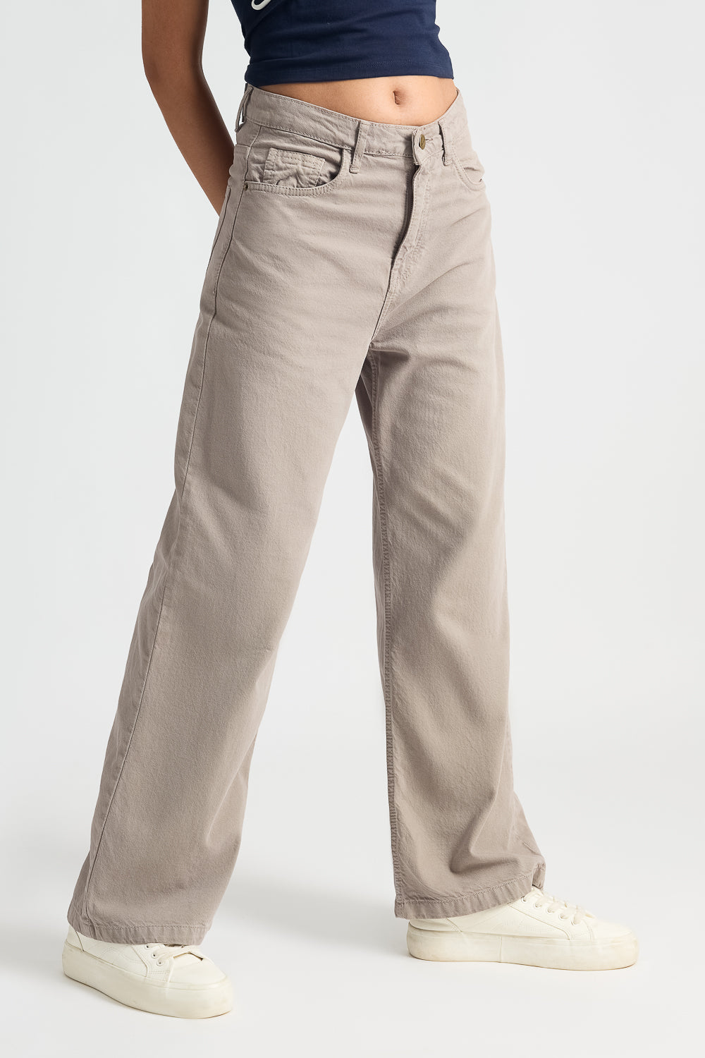 Ash Grey Women's Wide Leg Jeans