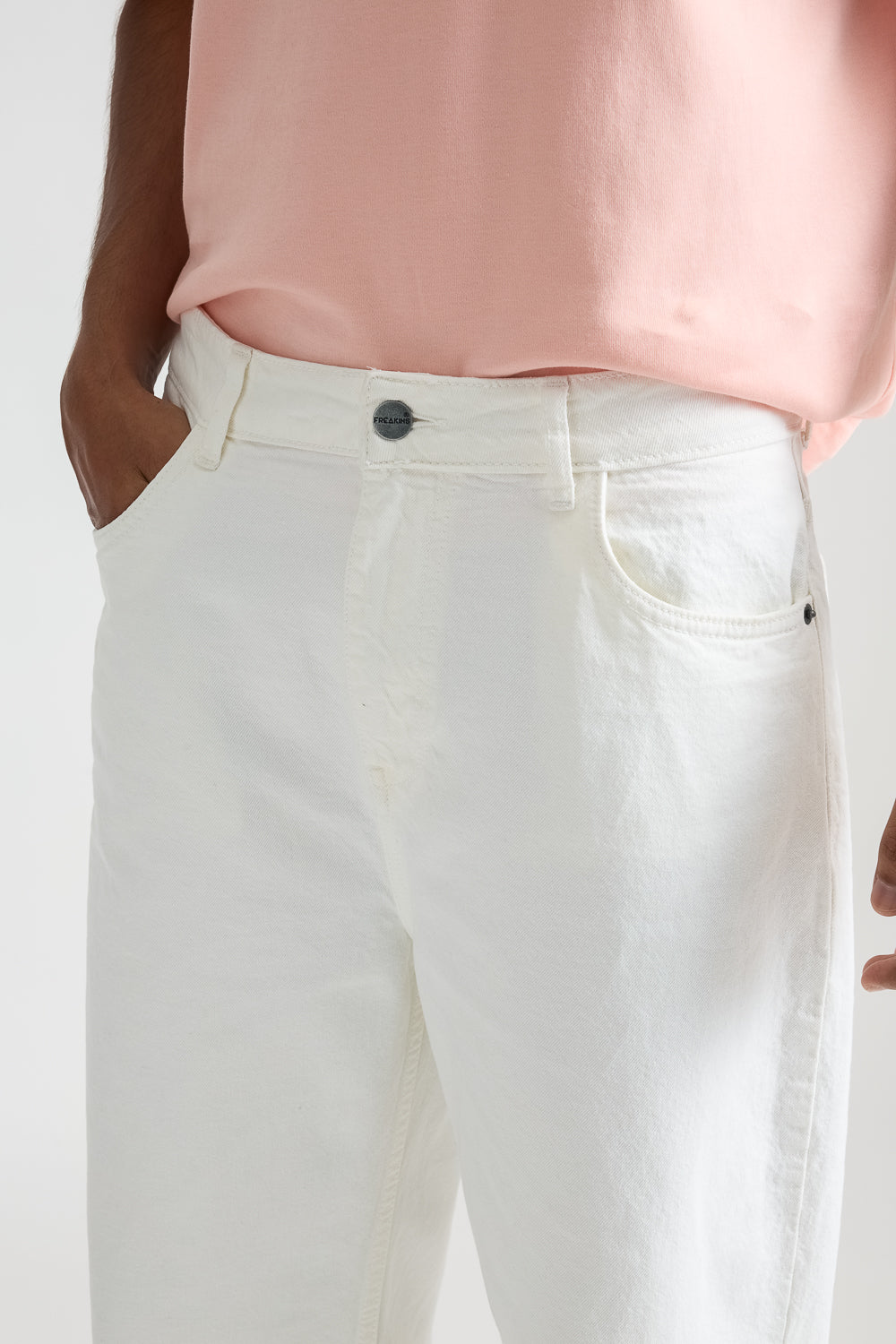 Iconic White Men's Wide Jeans