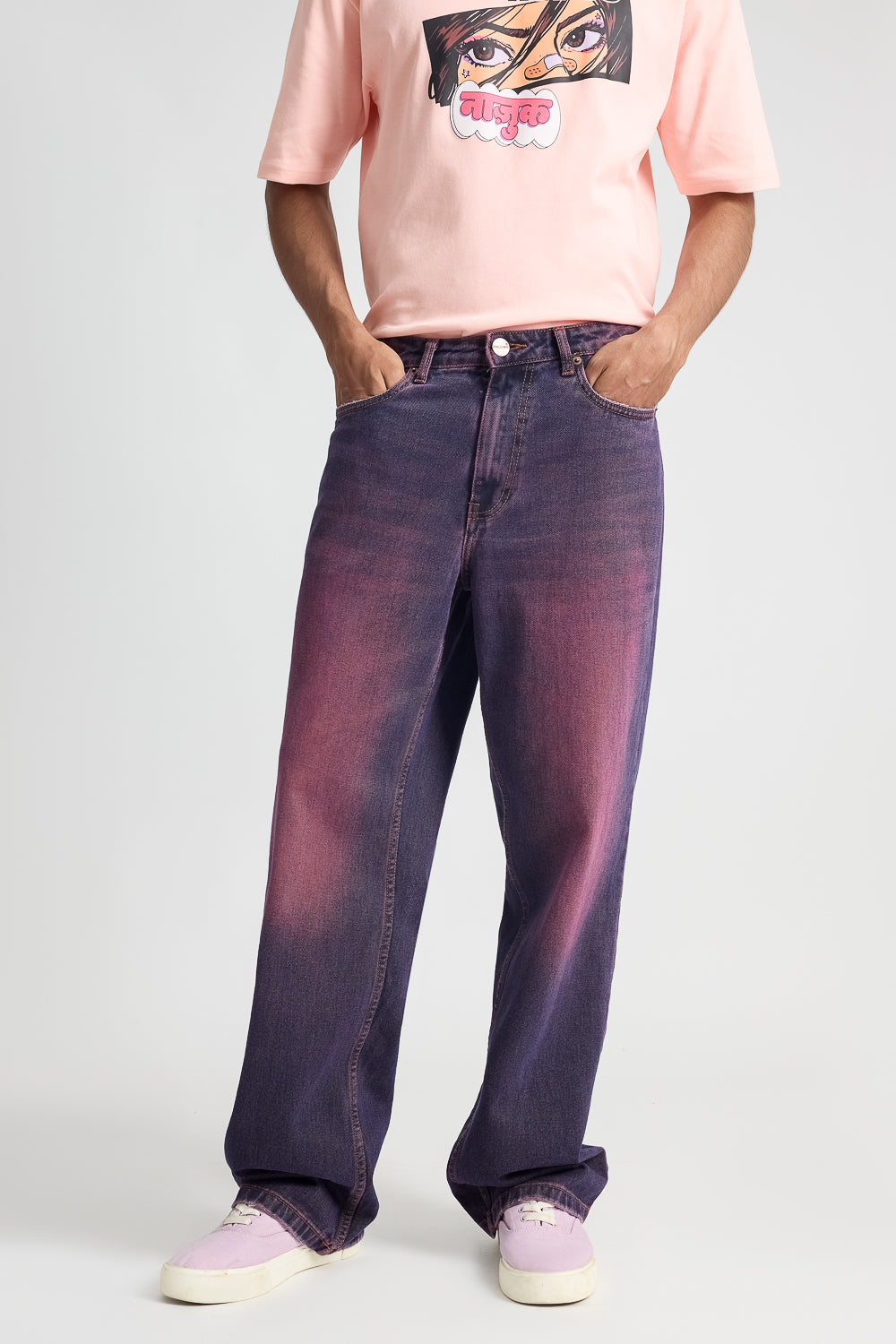 Purple Men's Straight Jeans