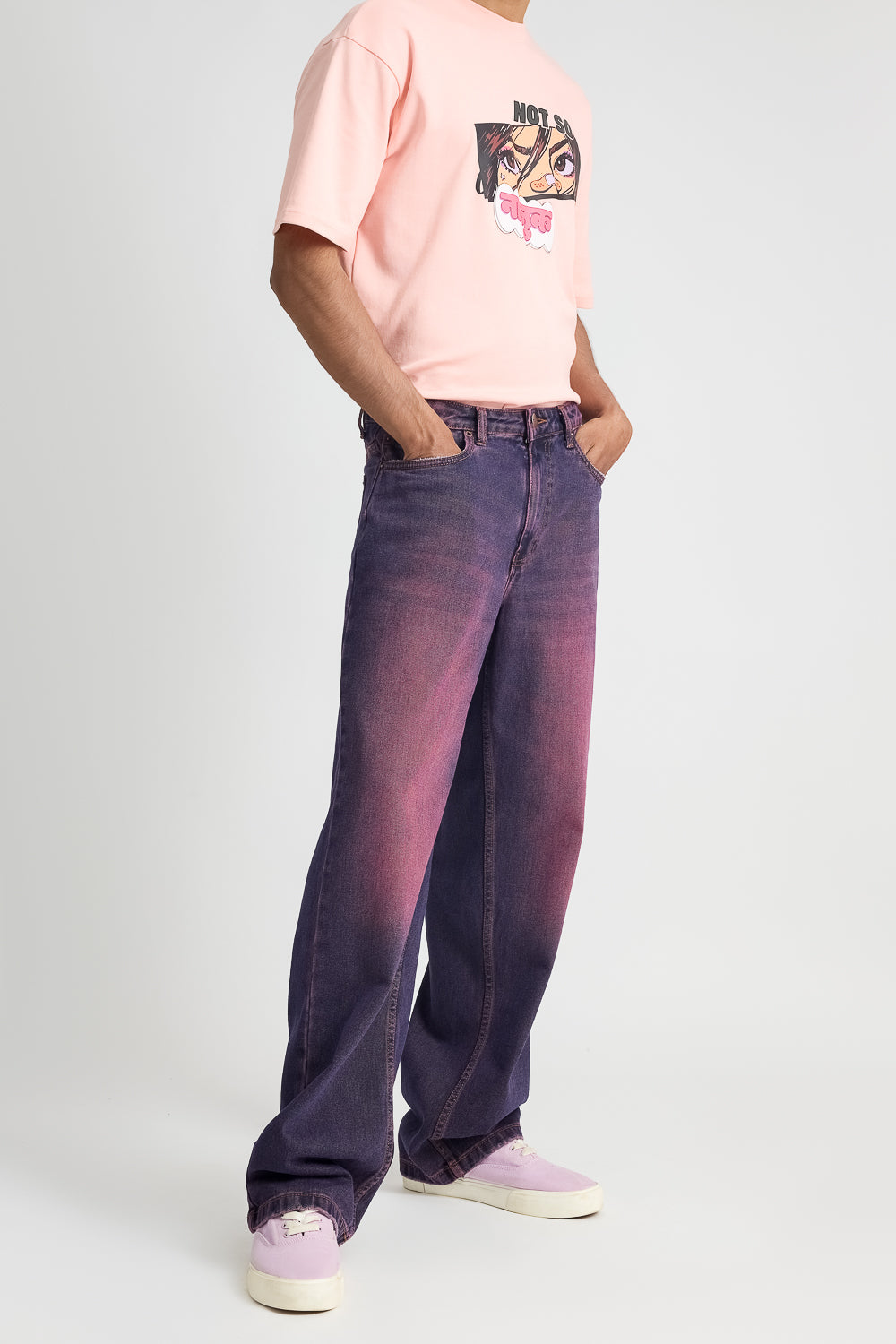 Purple Men's Straight Jeans