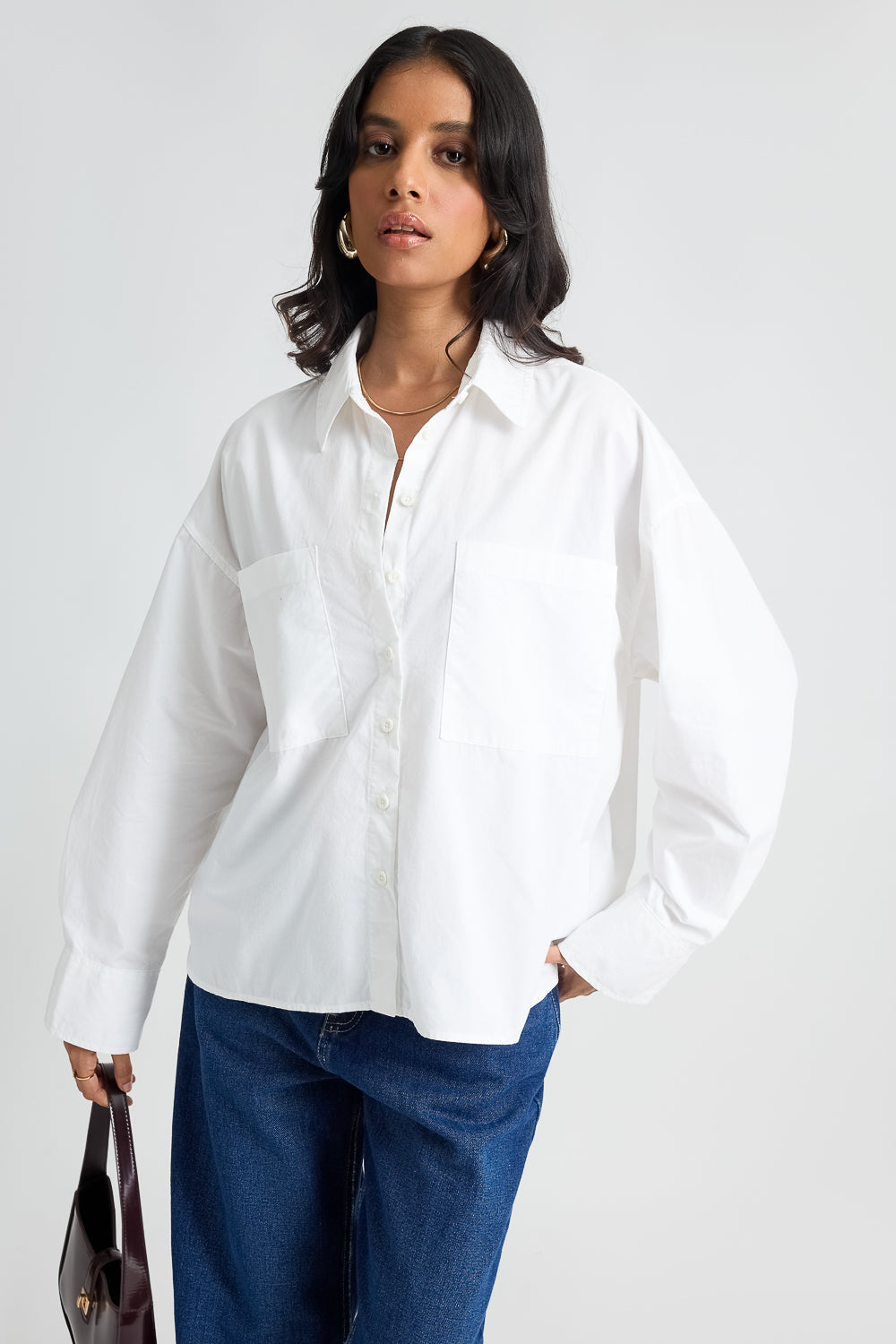 WHITE OVERSIZED SHIRT Stylish Comfortable FREAKINS