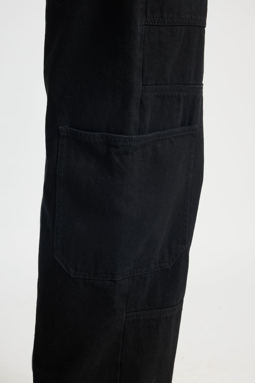 Black Patch Pocket Men's Straight Jeans