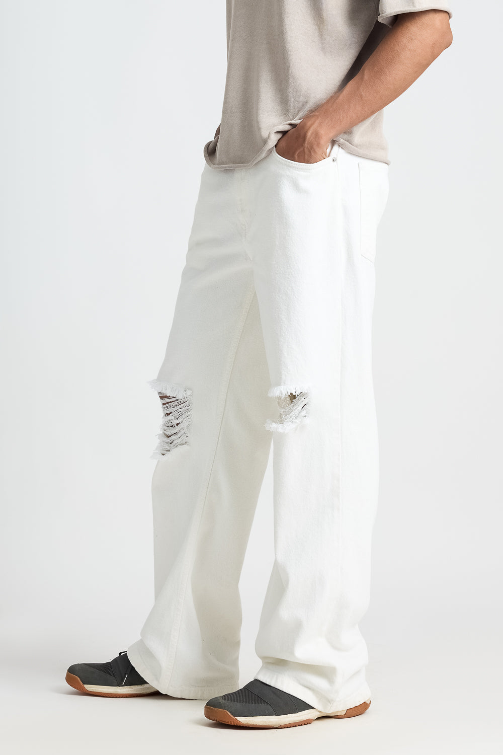 White Ripped Men's Jeans