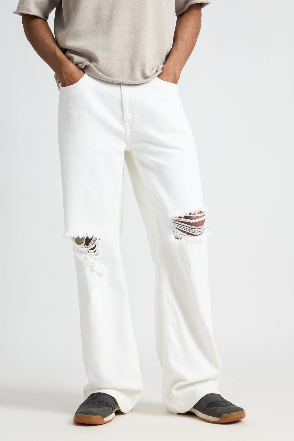 White Ripped Men's Jeans