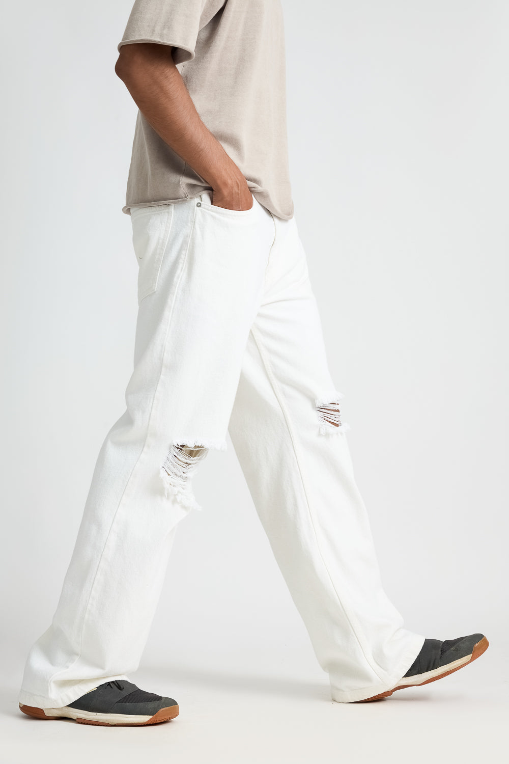 White Ripped Men's Jeans