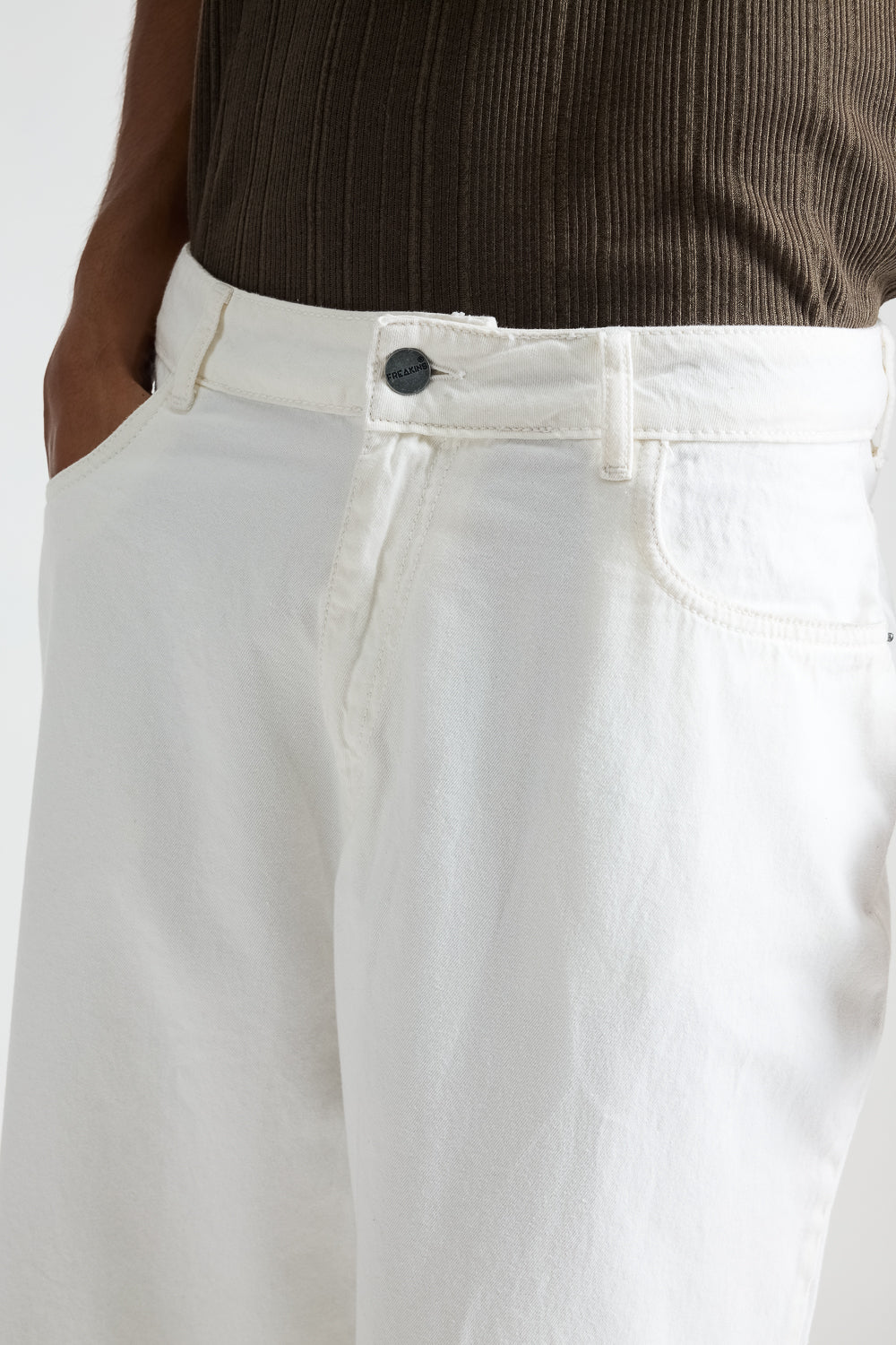 Timeless White Men's Straight Jeans