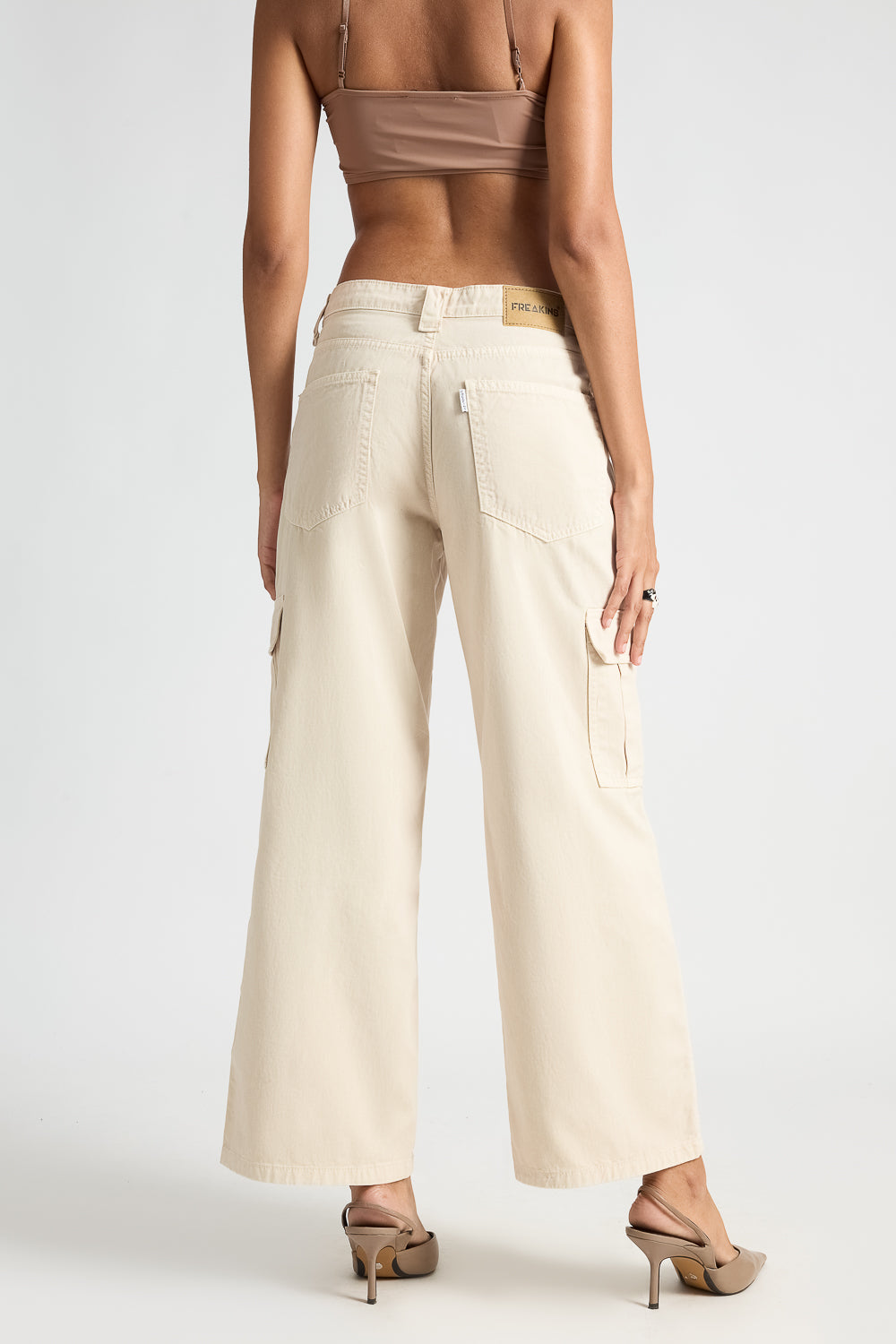 Light Tan Women's Straight Cargo Pants