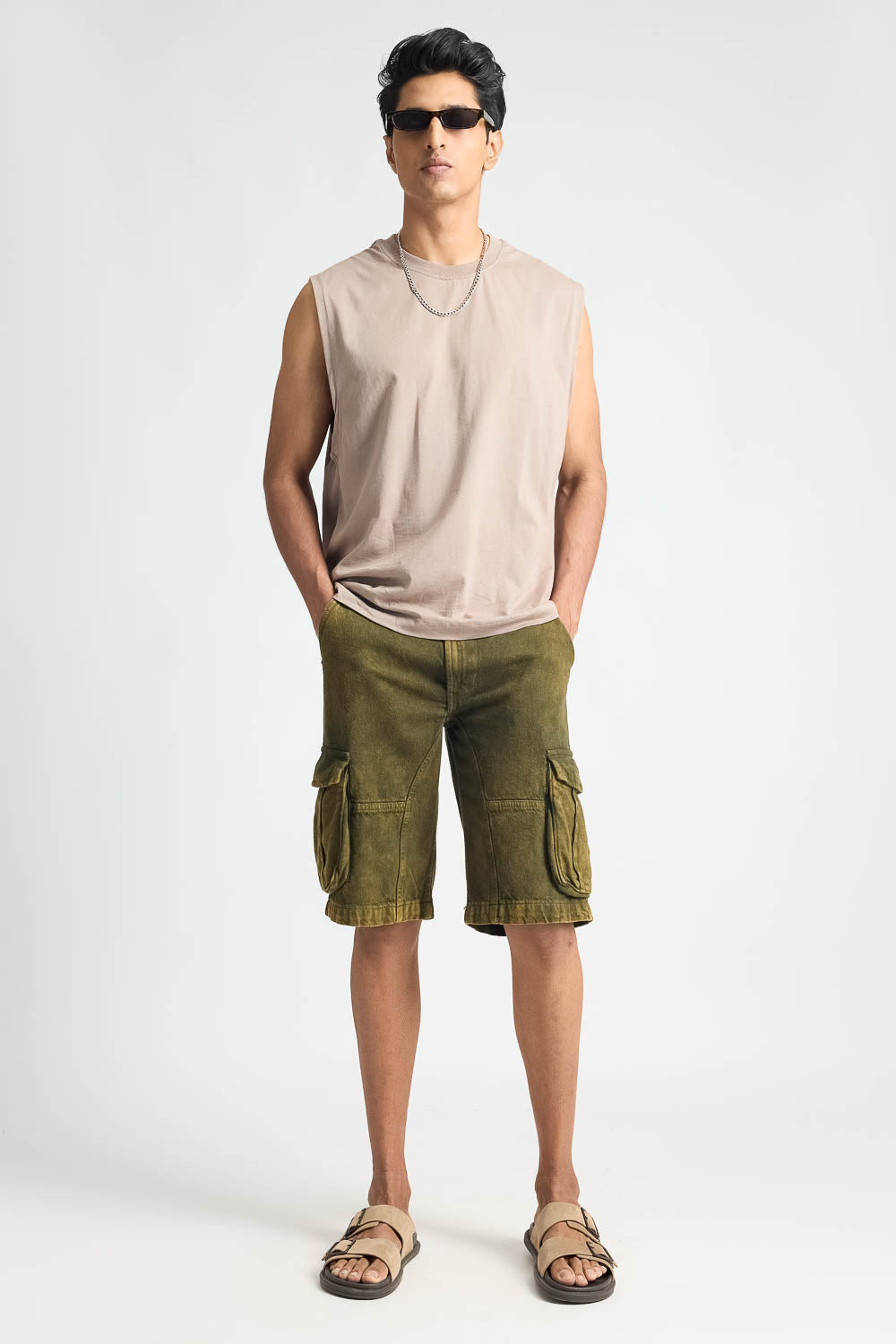 Olive Tinted Men's Cargo Shorts