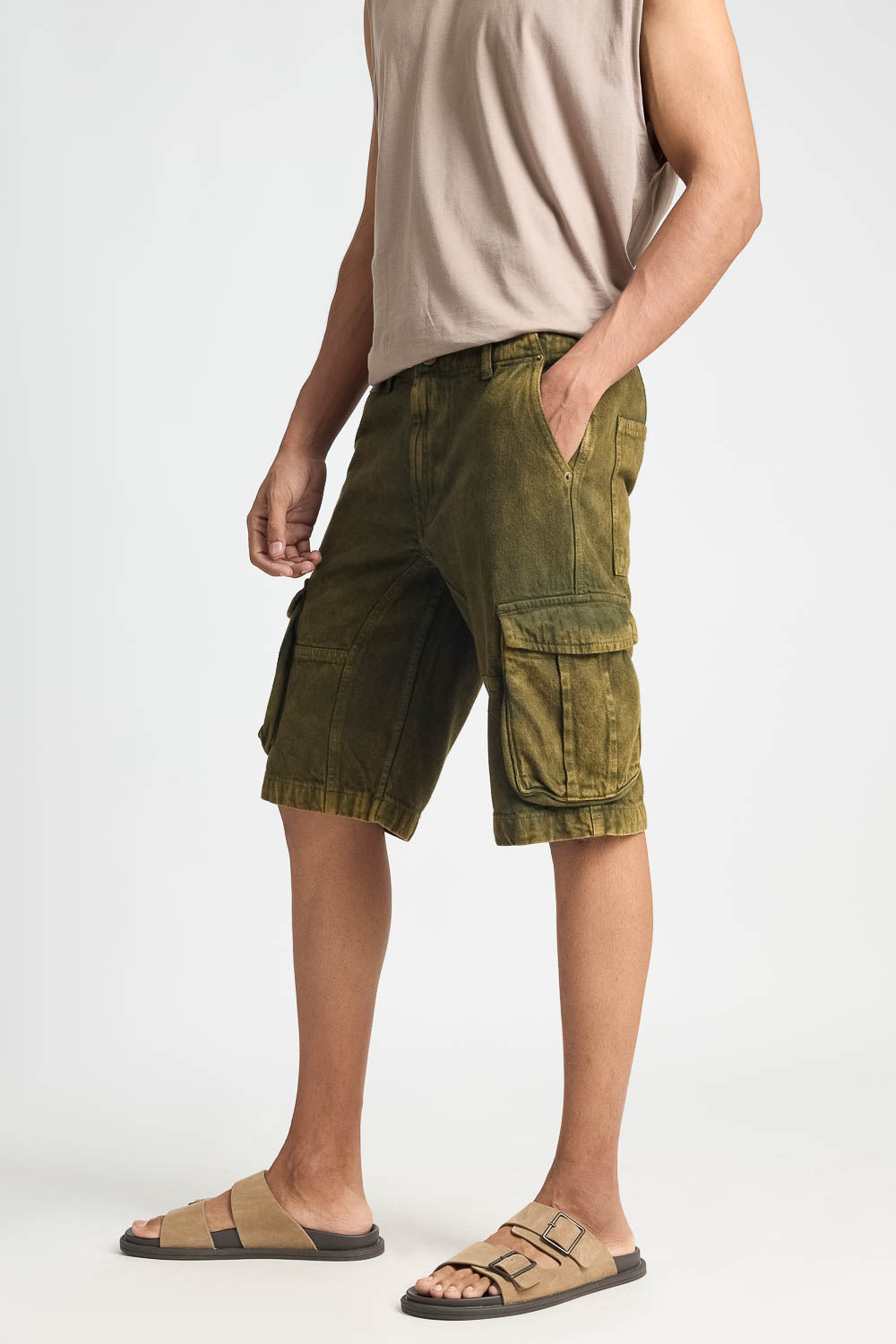 Olive Tinted Men's Cargo Shorts