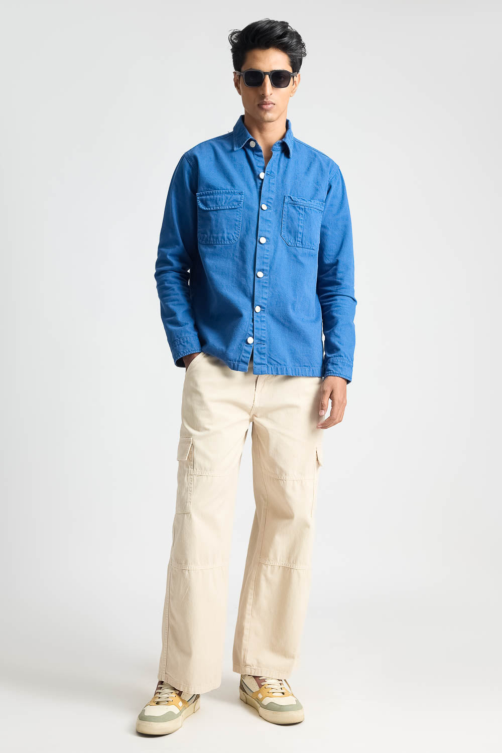 Royal Blue Men's Shacket