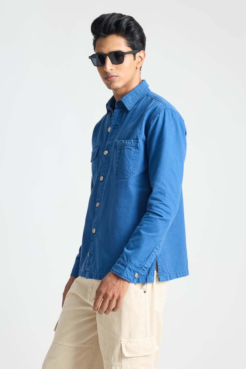 Royal Blue Men's Shacket