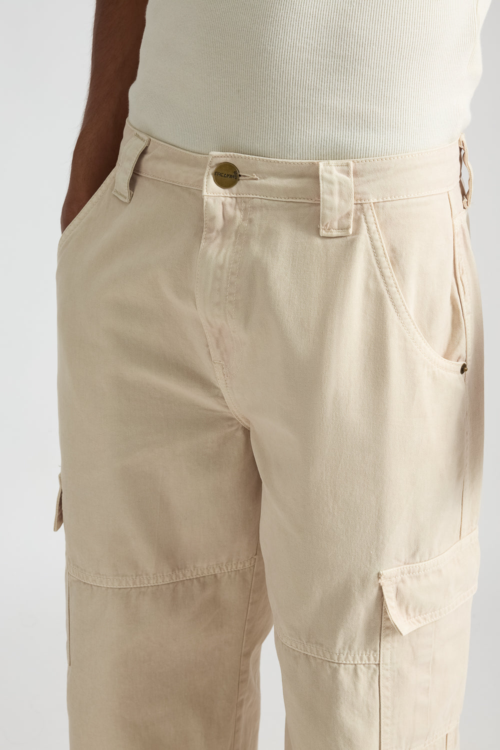 Light Tan Men's Cargo Baggy Jeans