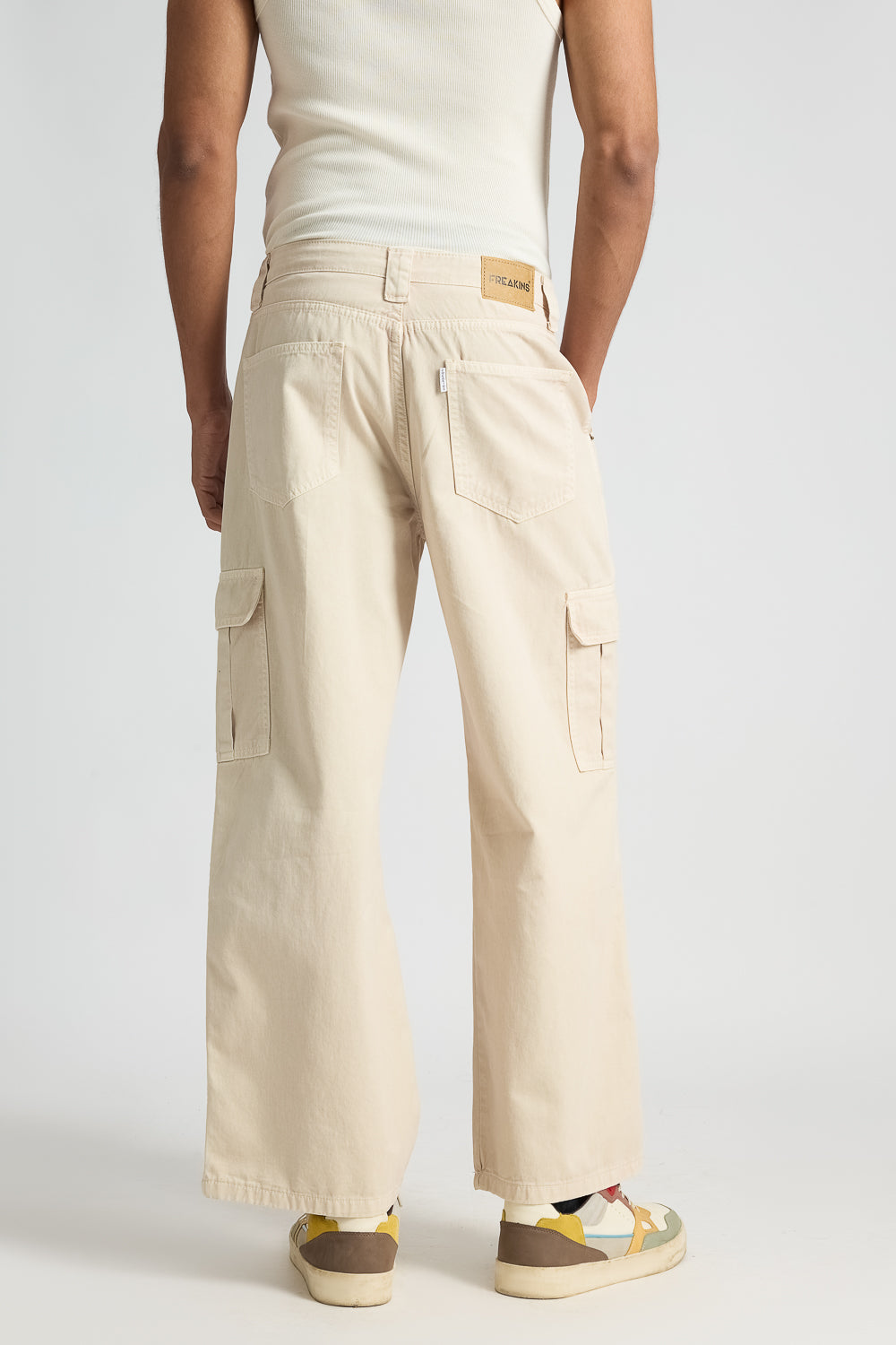 Light Tan Men's Cargo Baggy Jeans