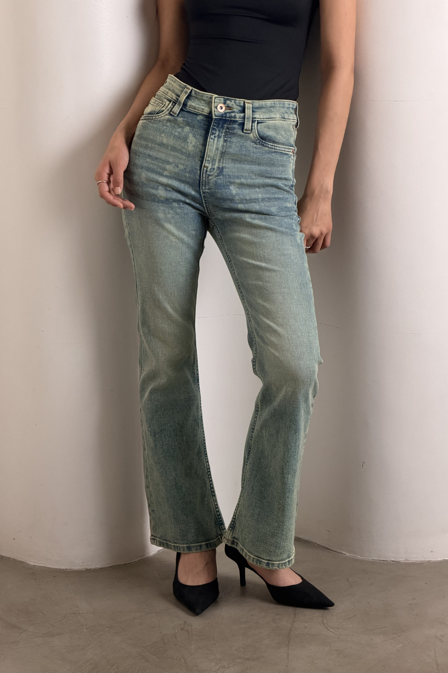 Arabella Acid Wash Bootcut Jeans
