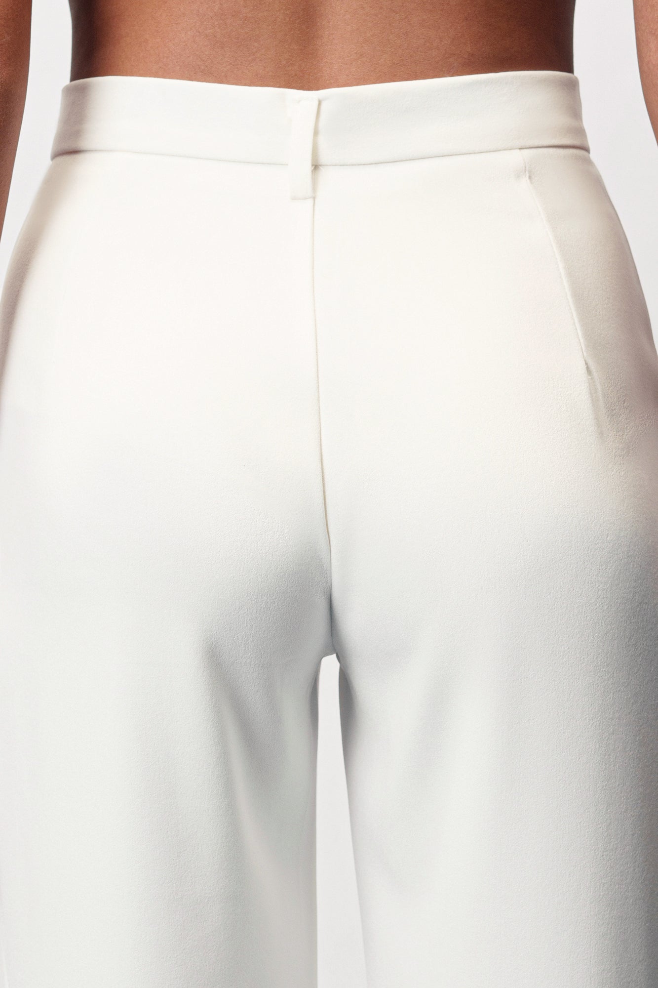 Vanilla White Double Pleated Women's Straight Korean Pants