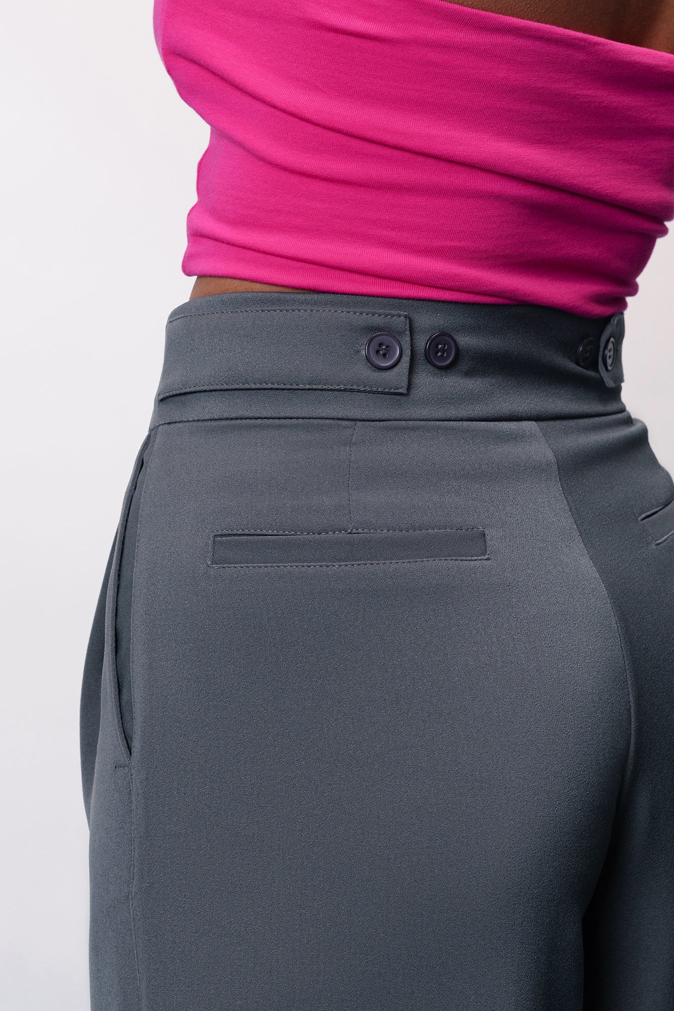 Gull Grey Adjustable Korean Pants