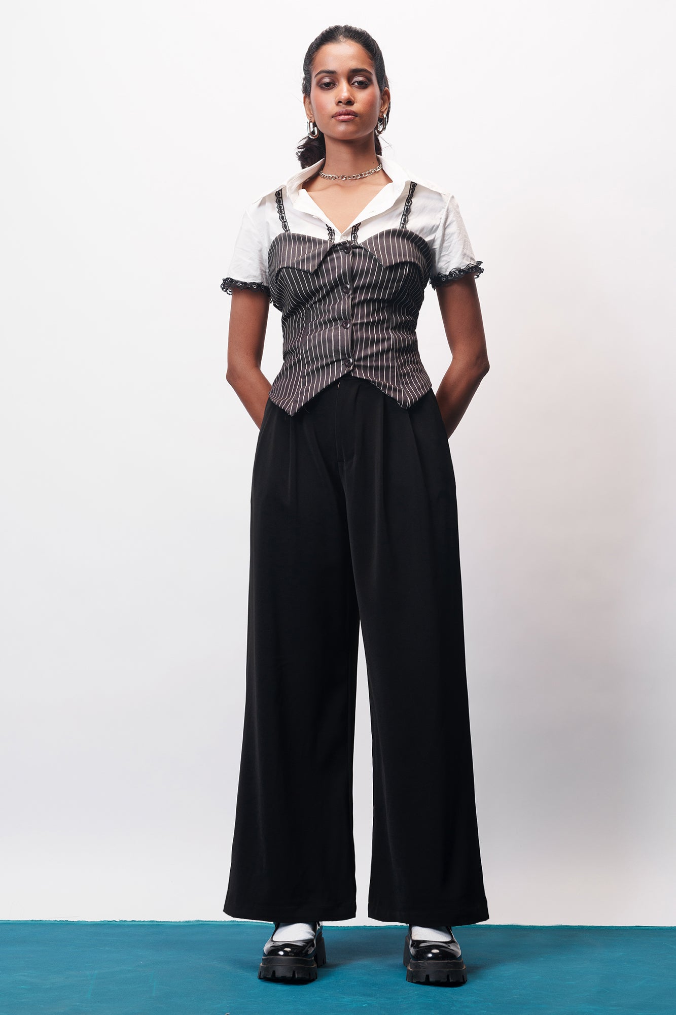 Grim Black Women's Baggy Wide Korean Pants