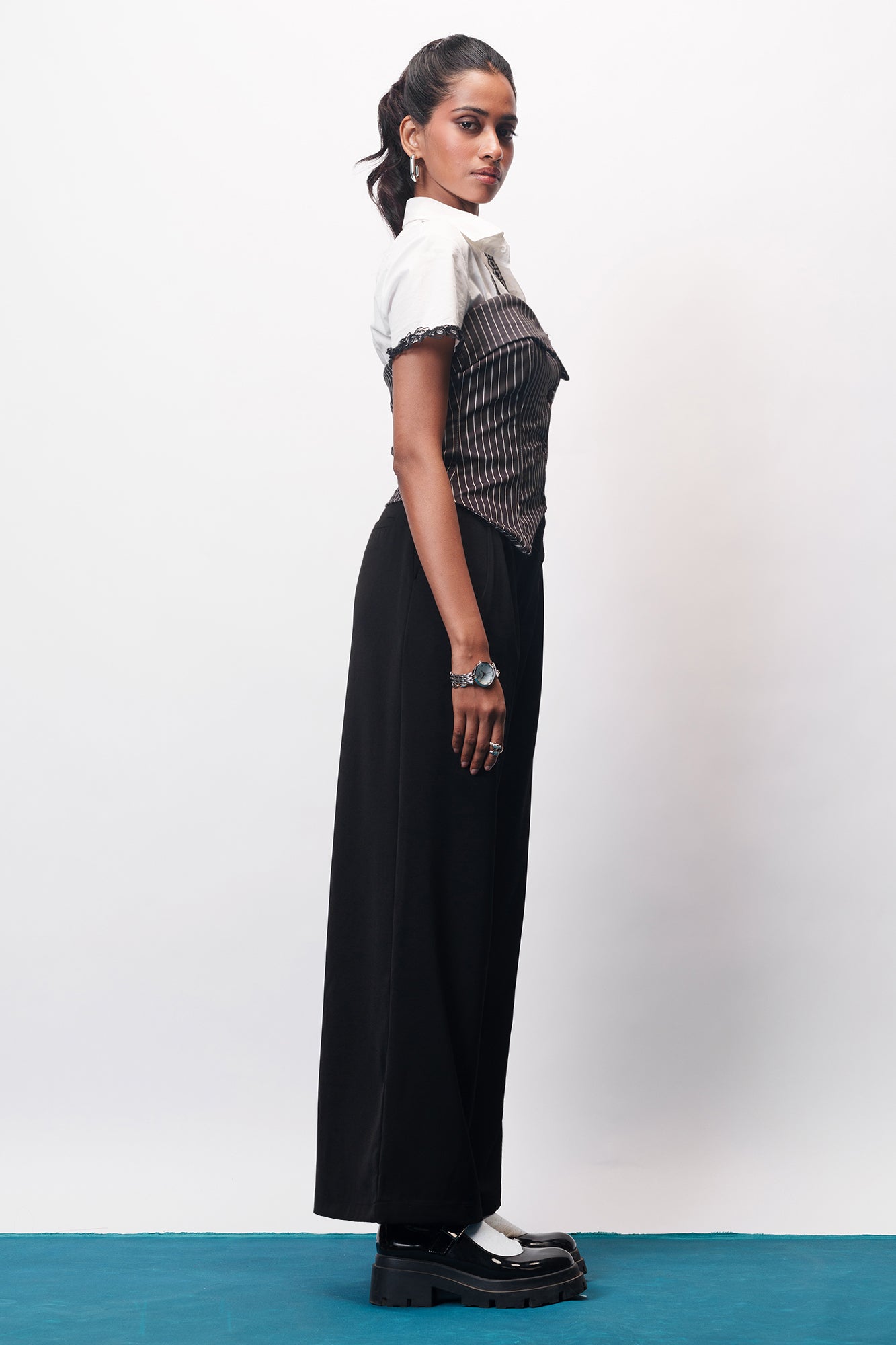 Grim Black Women's Baggy Wide Korean Pants