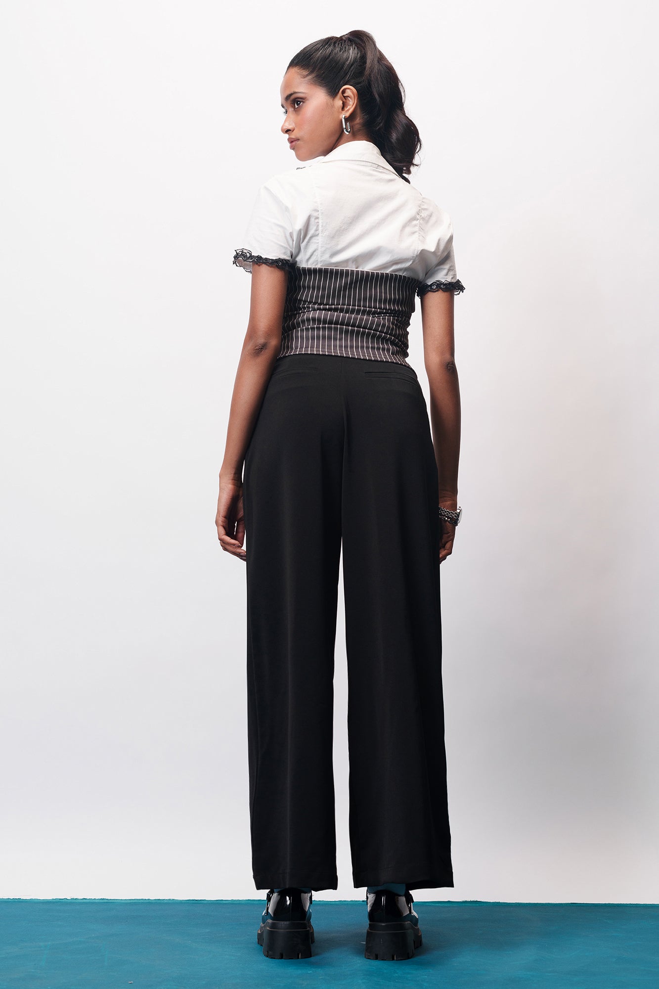 Grim Black Women's Baggy Wide Korean Pants