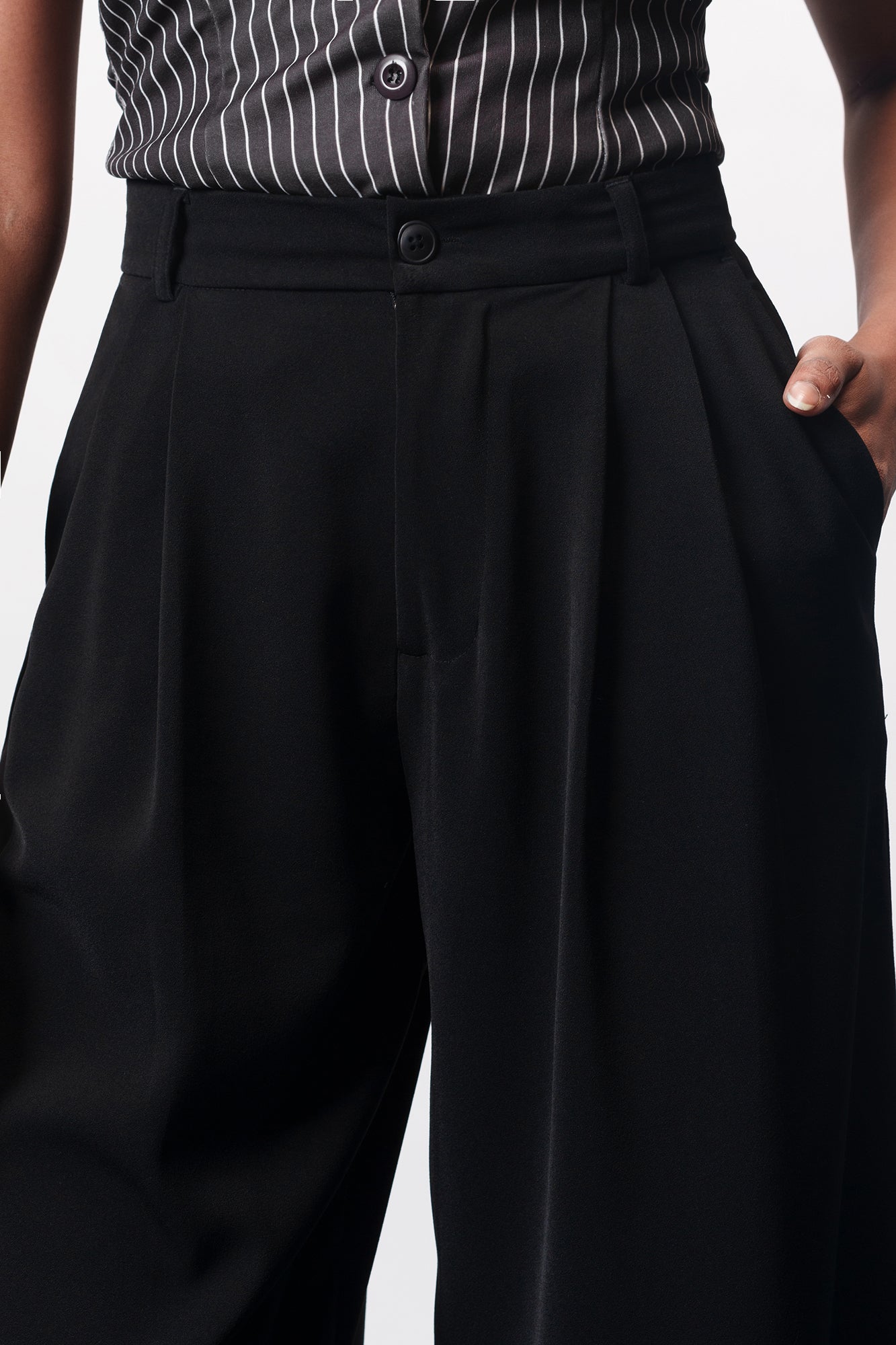 Grim Black Women's Baggy Wide Korean Pants