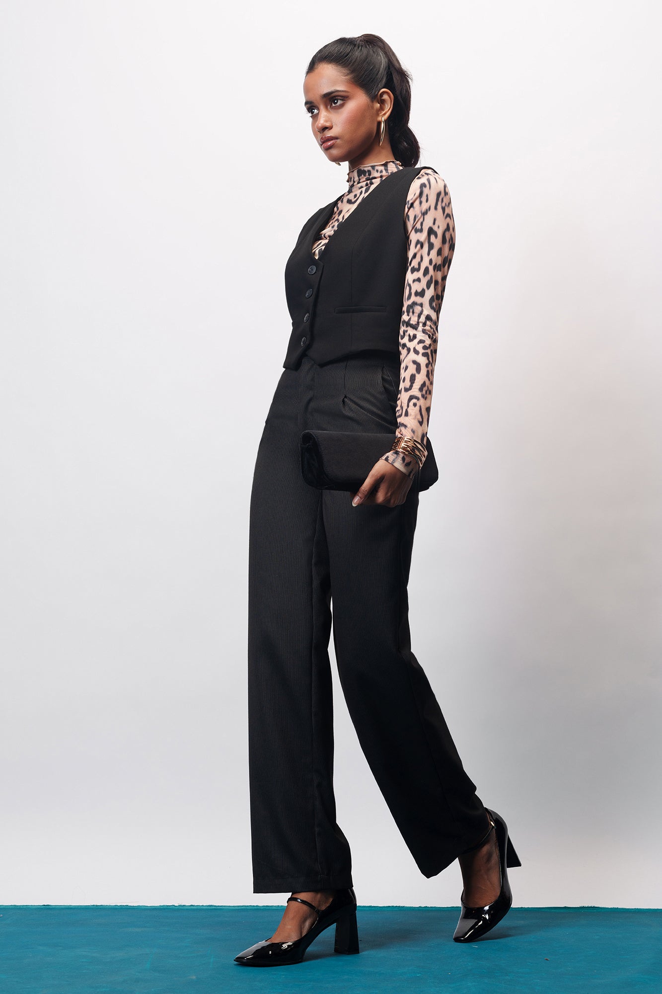 Smart Black Women's Straight Pinstripe Pants