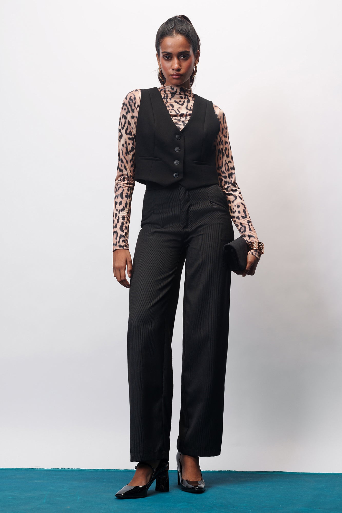 Smart Black Women's Straight Pinstripe Pants