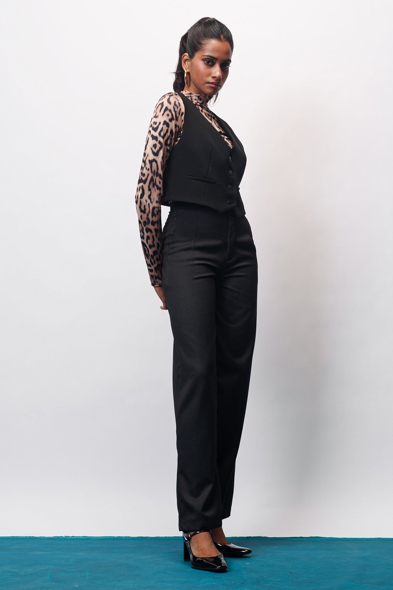 Smart Black Women's Straight Pinstripe Pants