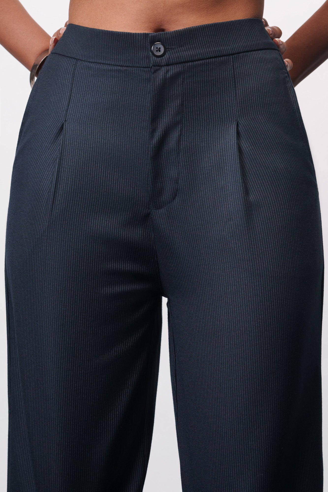 Modern Navy Women's Straight Pinstripe Pants