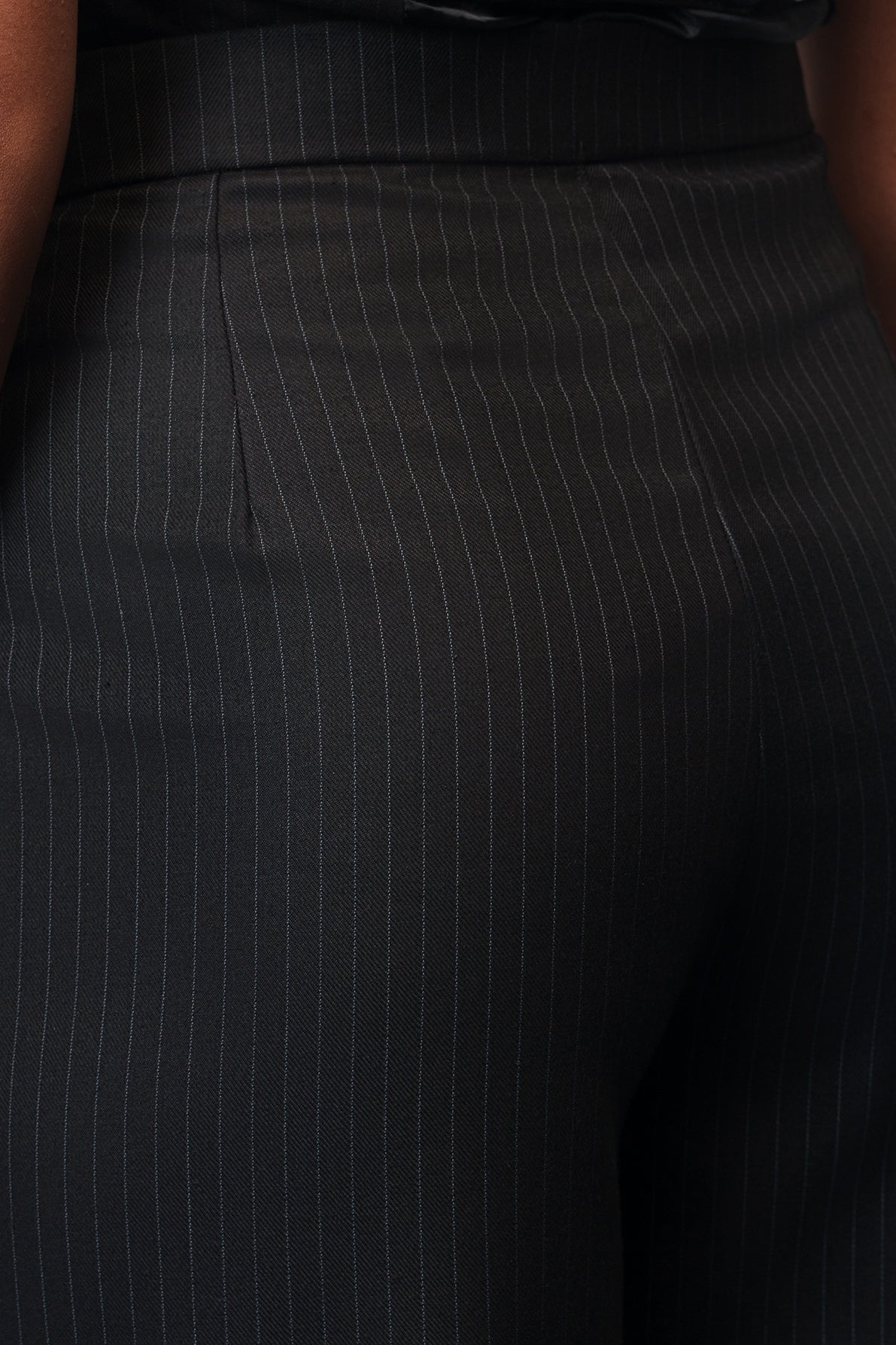 Classic Black Women's Straight Pinstripe Pants