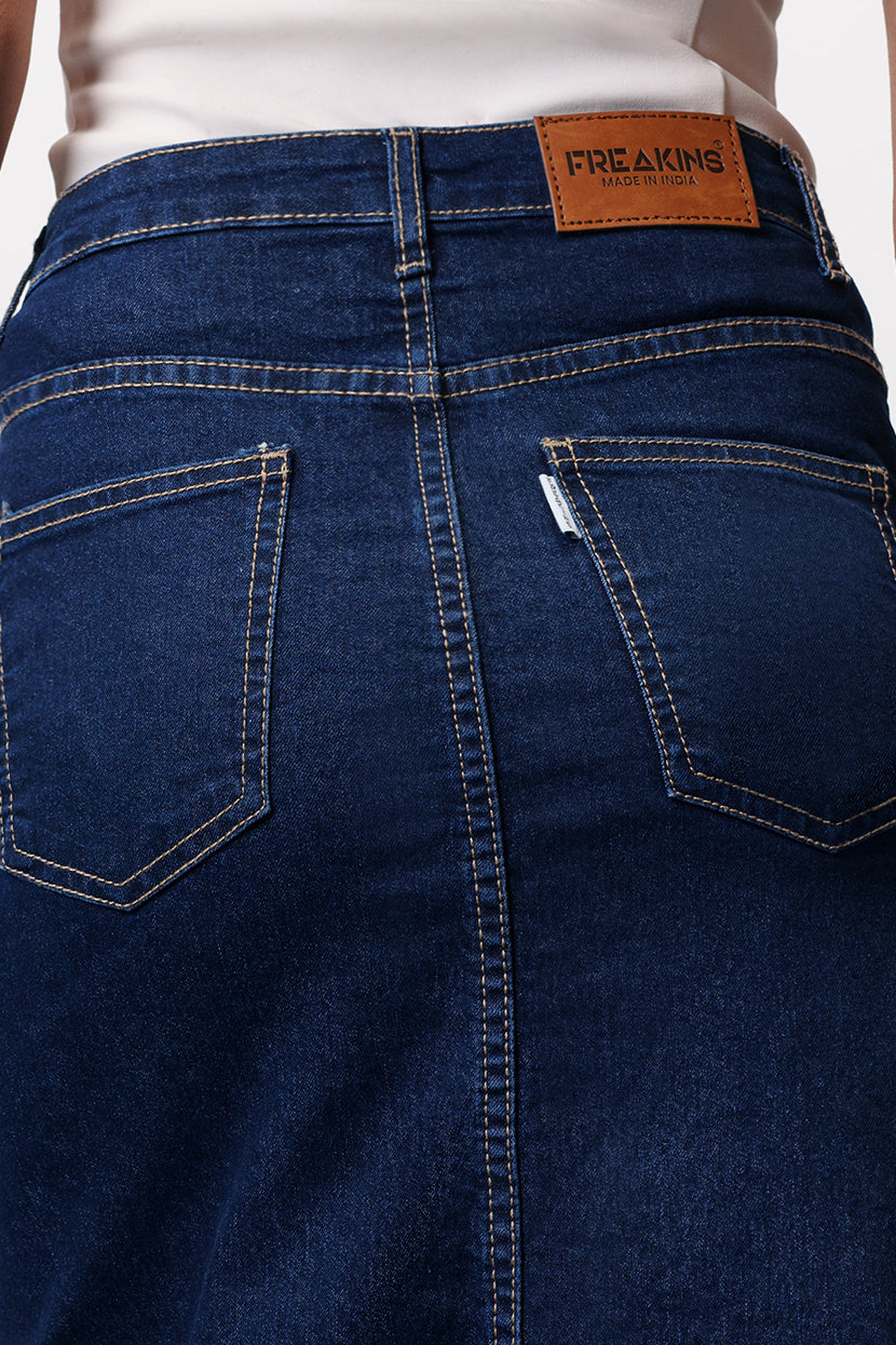 Modern Blue Women's Denim Bodycon Skirt